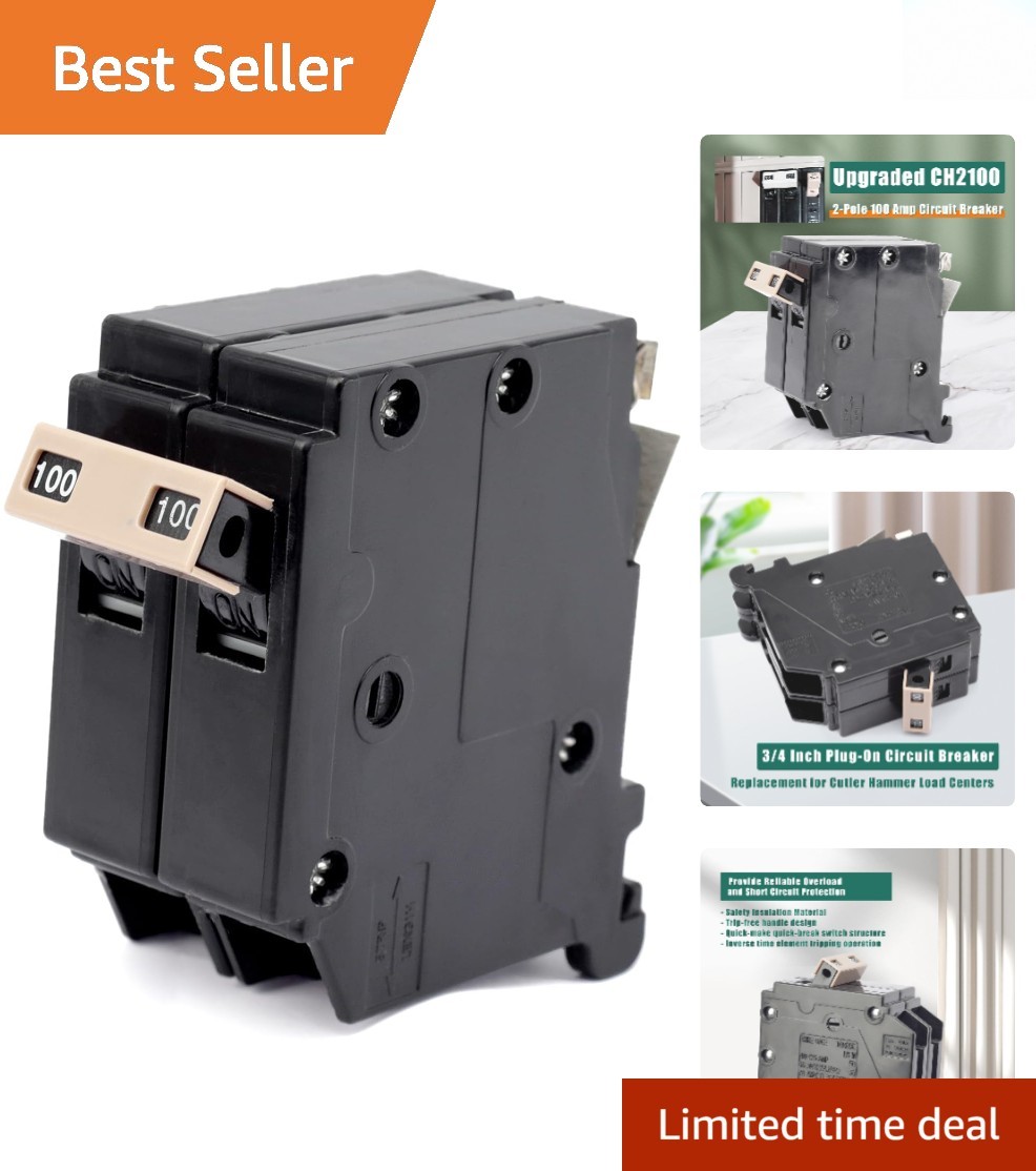 High-Performance 2-Pole 100 Amp Breaker with 10 KAIC Thermal Protection