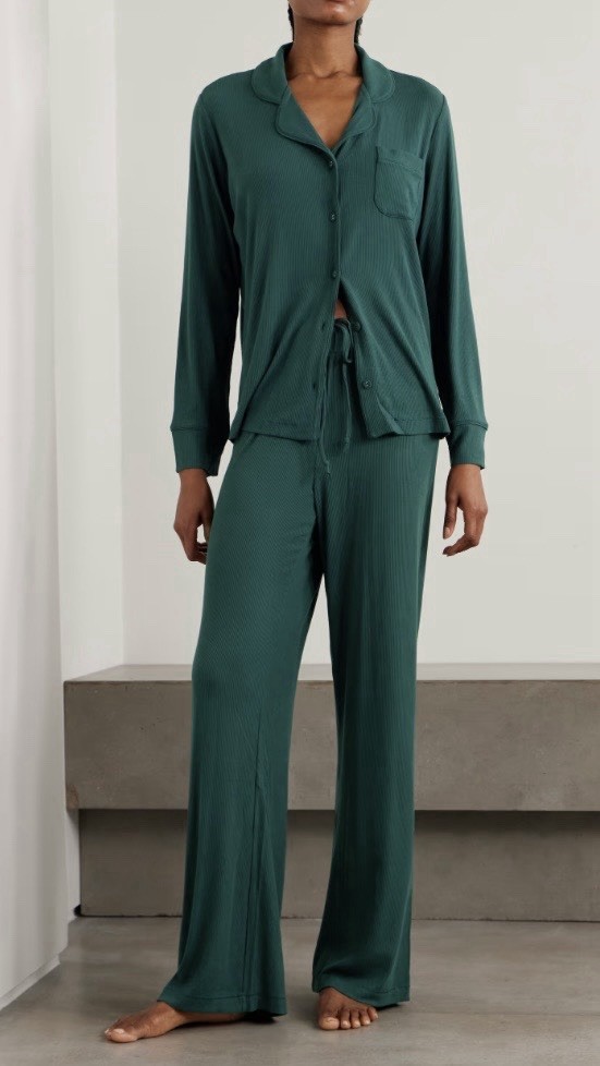 Skims Soft Lounge Sleep Set XL Cypress Green Long Sleeve / Pant NWT Loungewear