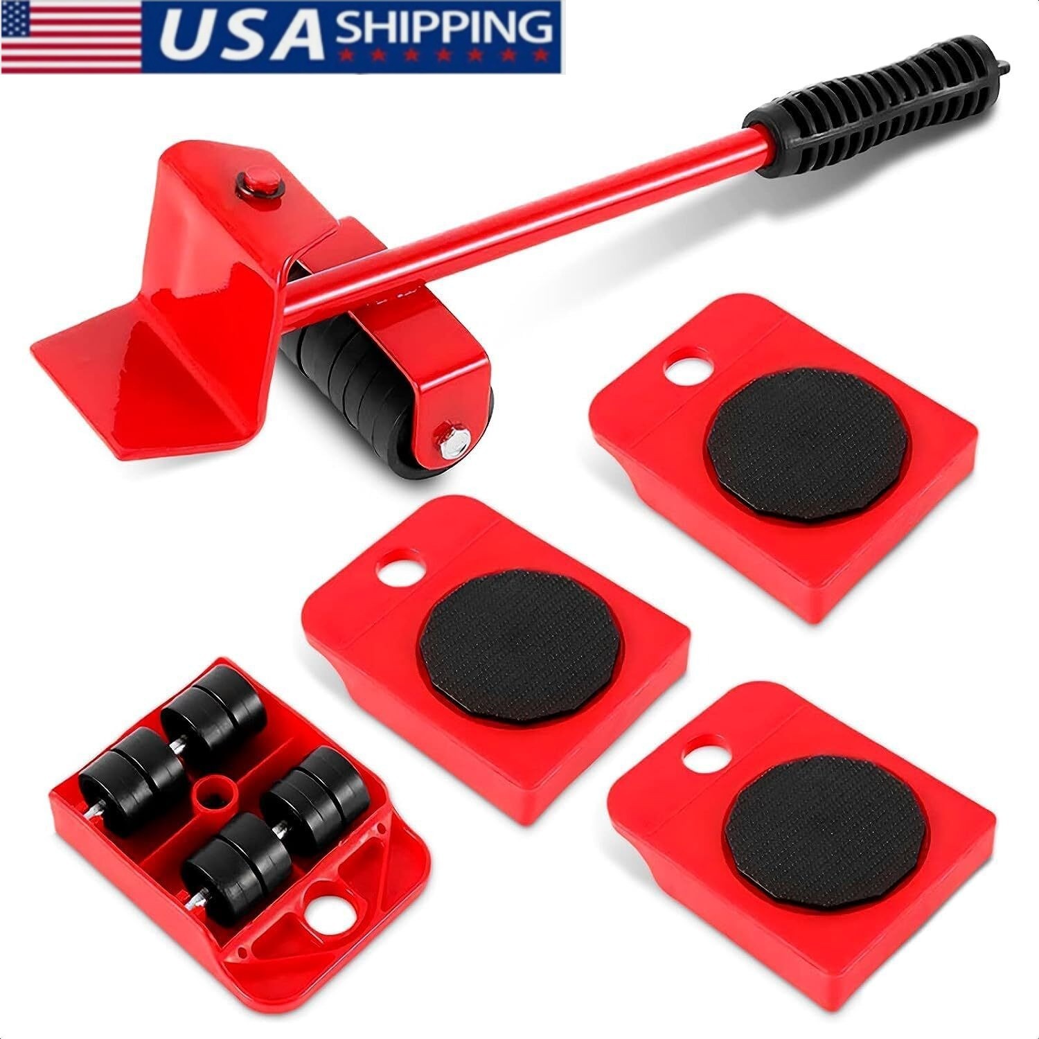 5Pcs Heavy Furniture Lifter Lifting Easy Moving Slider Mover Tool Set Removal US 5Pcs Heavy Furniture Lifter Lifting Easy Moving Slider Mover Tool Set Removal US