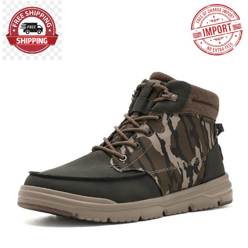 Hey Dude Men\'s Mossy Oak OBL Bradley II Comfortable Camo Grey - Freeship USA