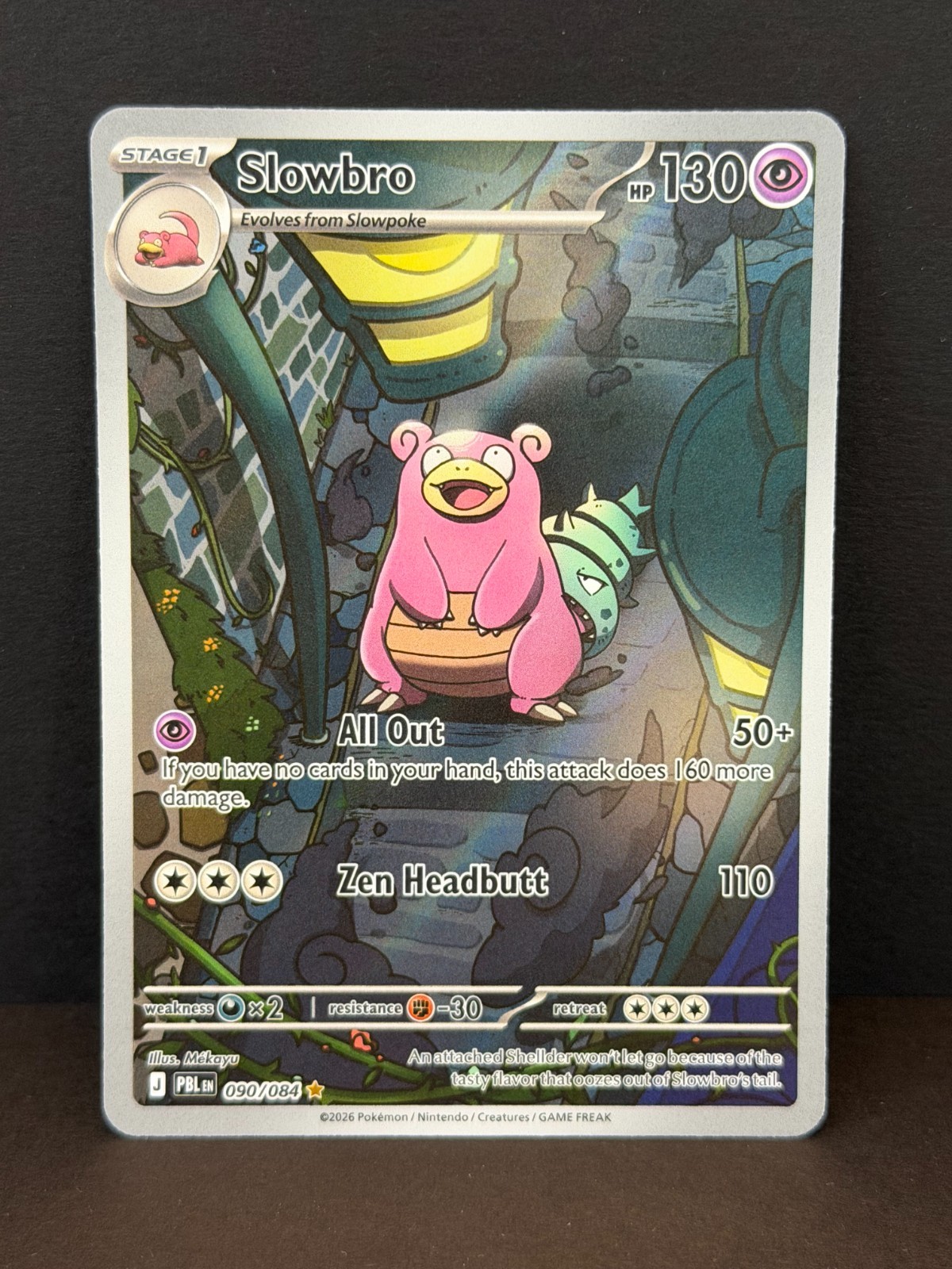 Slowbro 090/084 Pitch Black Full Art Holo - Illustration Rare - Lightly Played