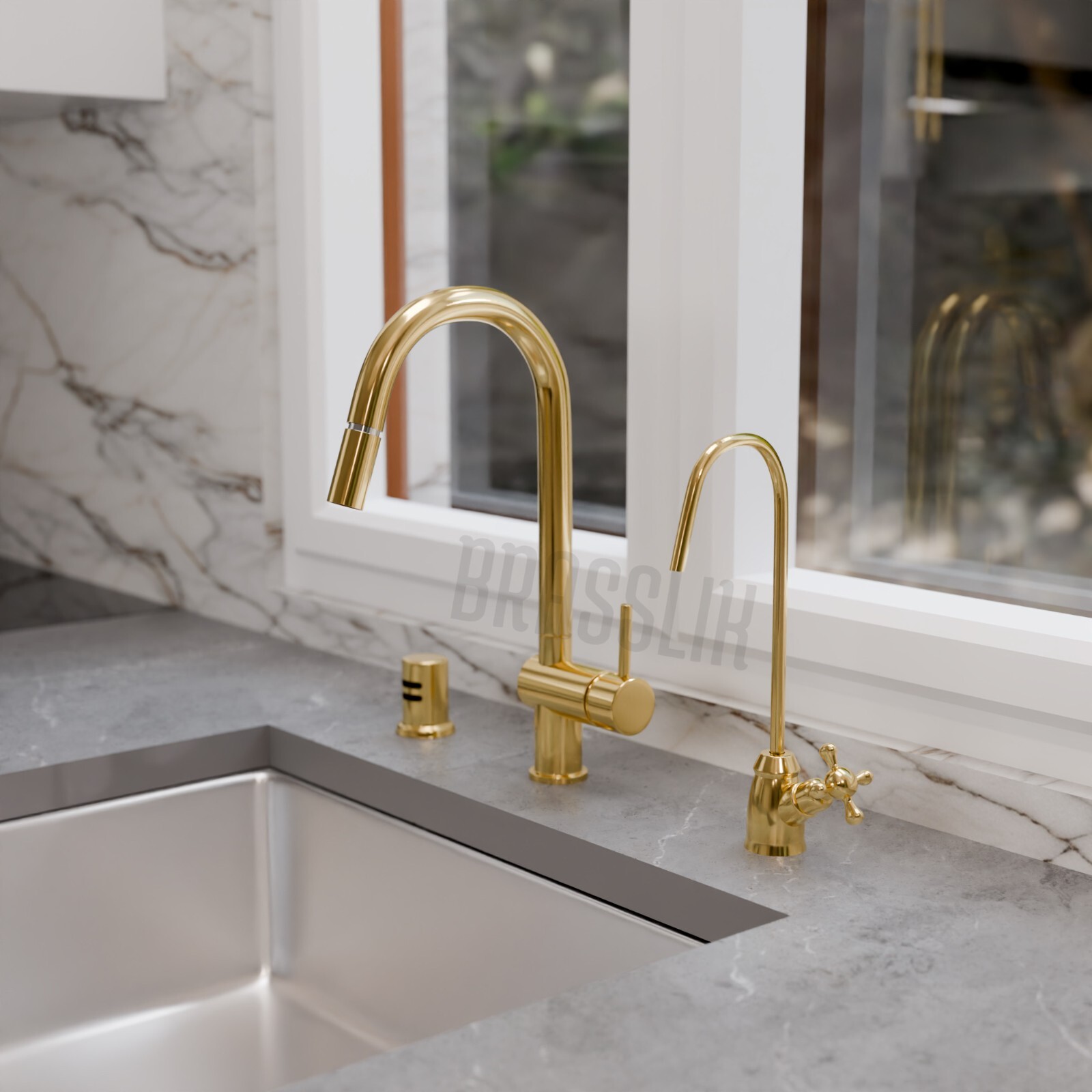 Unlacquered Solid Brass Kitchen Faucet, Pull Down faucet, Kitchen pullout faucet