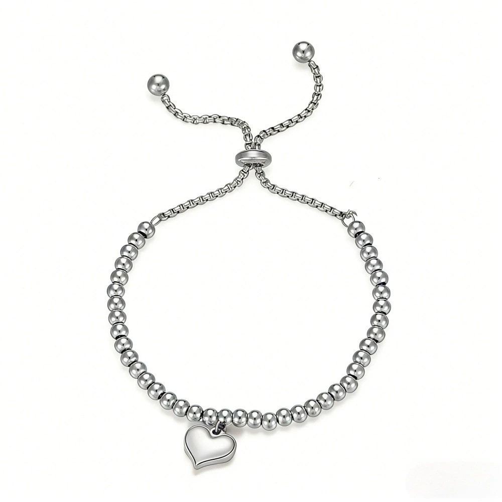 Women\'s 925 Sterling Silver Heart Chain Bracelet Women\'s 925 Sterling Silver Heart Chain Bracelet