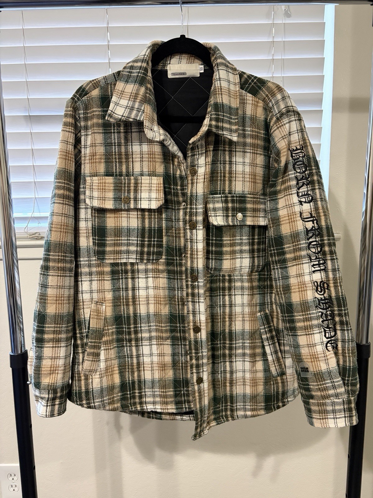 Rare TeamSESH BONES BornFromShade Quilted Flannel Oversized Extra Small XS 2023