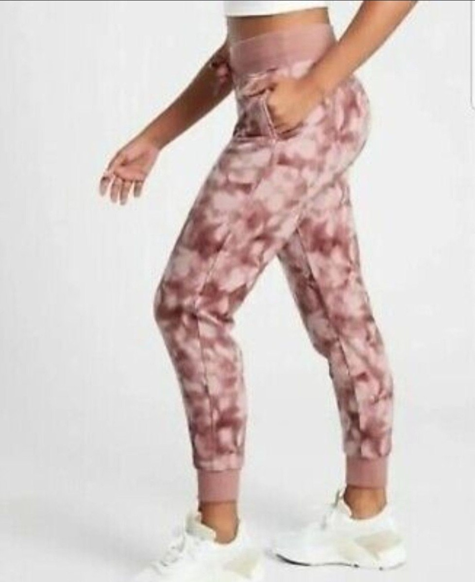 Athleta Balance Printed Joggers Pink Tie Dye Women\'s Medium Sweatpants Pockets