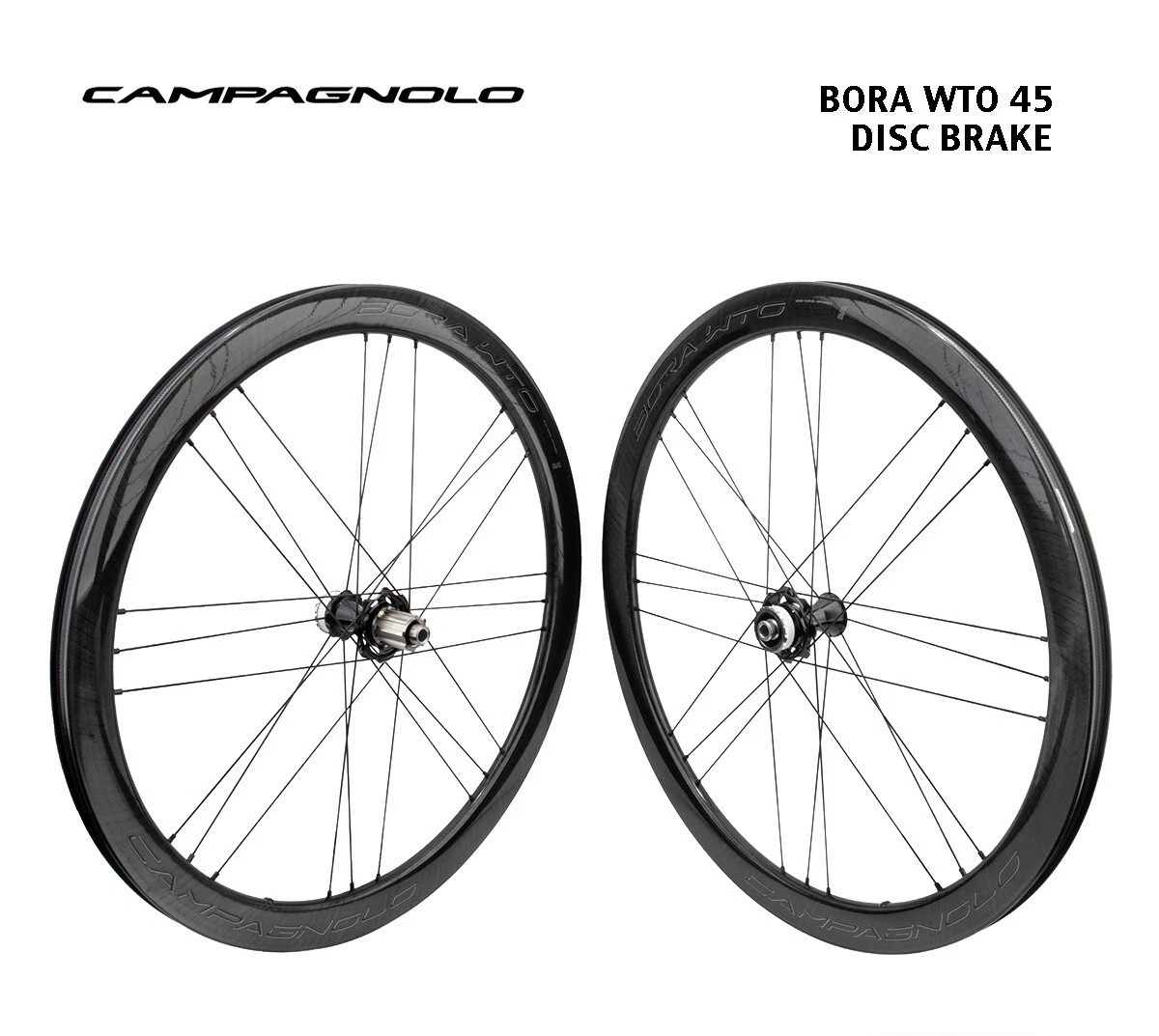 Campagnolo Bora WTO 45 Disc 2-Way Fit Tubeless Wheelset Campy Freehub MSRP $2644