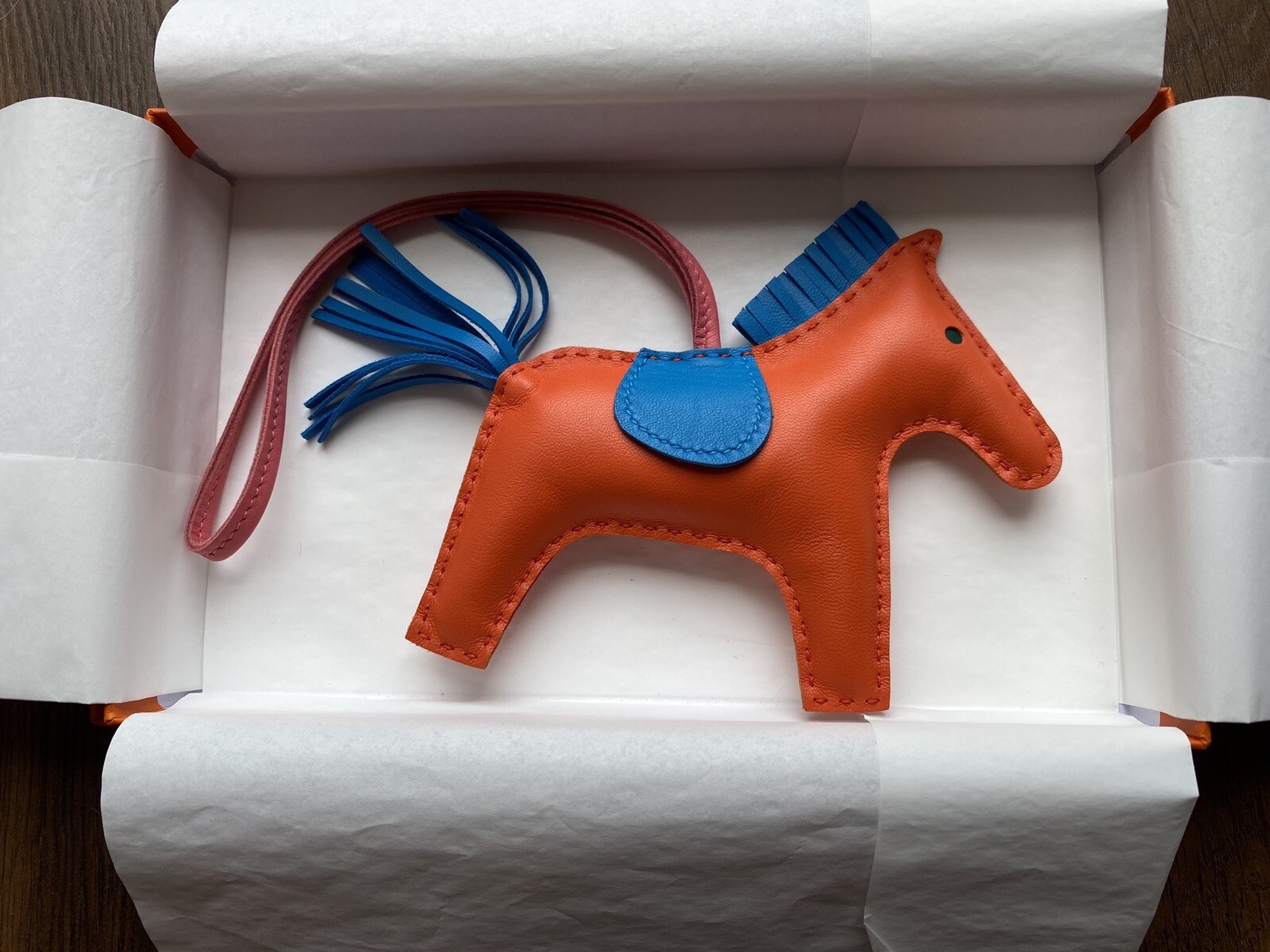 Hermes Rodeo MM Orange Poppy Blue Zanzibar 