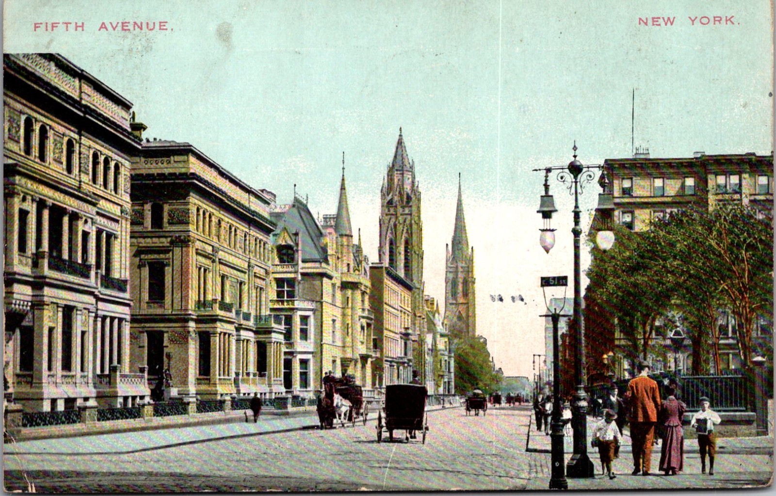 Fifth Avenue in New York 1911 Vintage Postcard TP14-27 Fifth Avenue in New York 1911 Vintage Postcard TP14-27