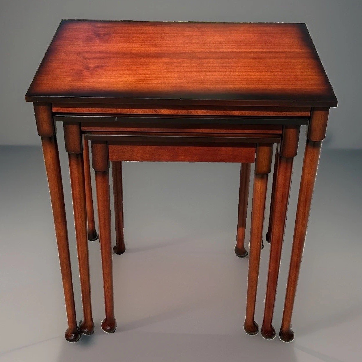 Vintage Bombay Company Solid Mahogany Nesting Tables Set of 3
