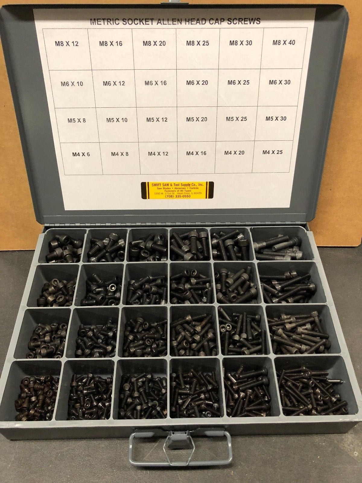 1370pcs ASSORTMENT KIT- METRIC SOCKET HEAD CAP SCREW- With Bin Included