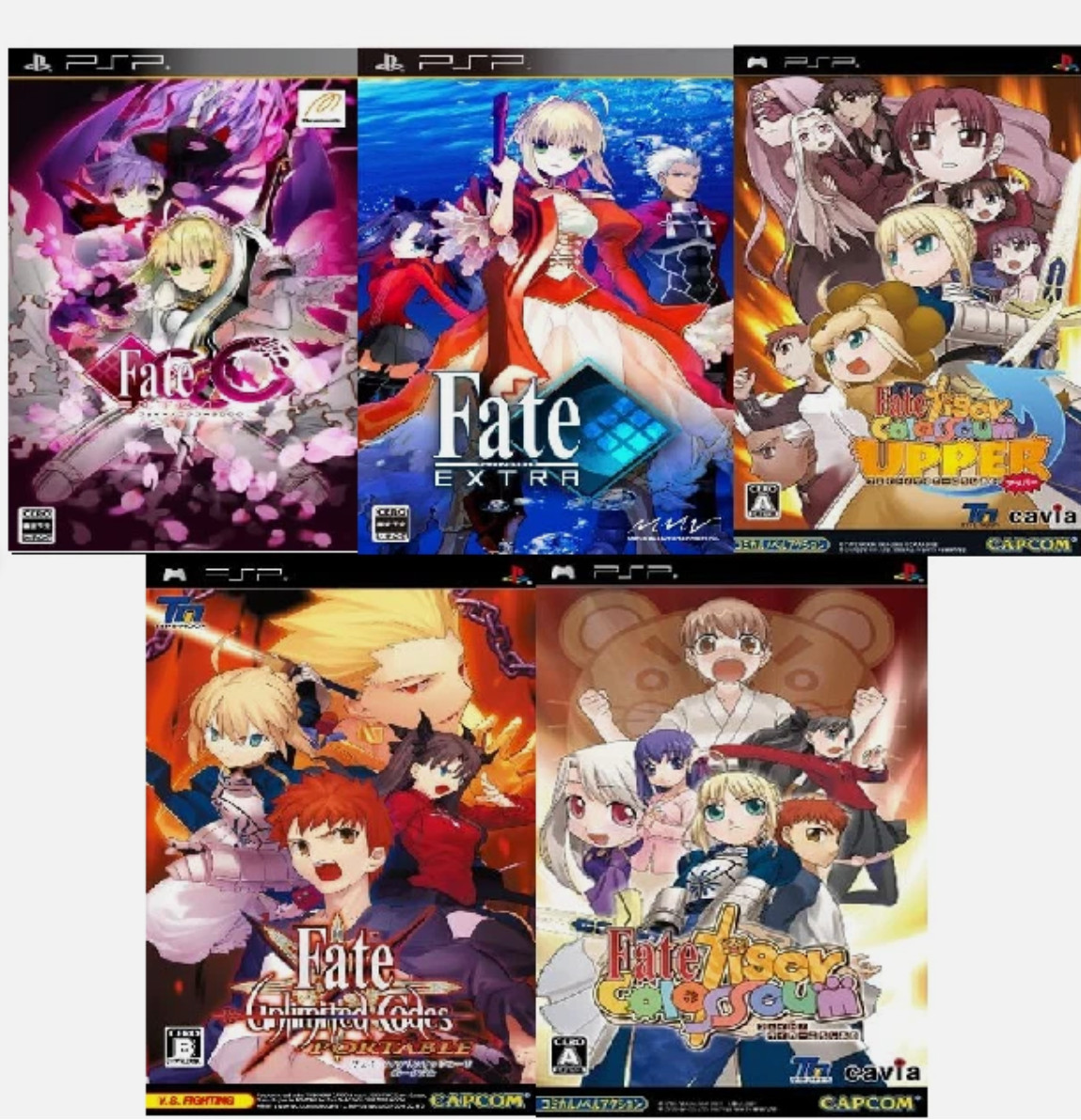 Fate/Extra CCC Unlimited Code Tiger Coloseum Upper 5Games set PSP Fate/Extra CCC Unlimited Code Tiger Coloseum Upper 5Games set PSP