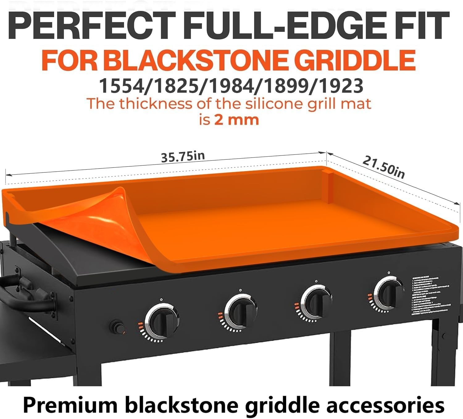 Upgraded Extra-Thick Silicone Griddle Mat for Blackstone Grill Full-Wrap Upgraded Extra-Thick Silicone Griddle Mat for Blackstone Grill Full-Wrap
