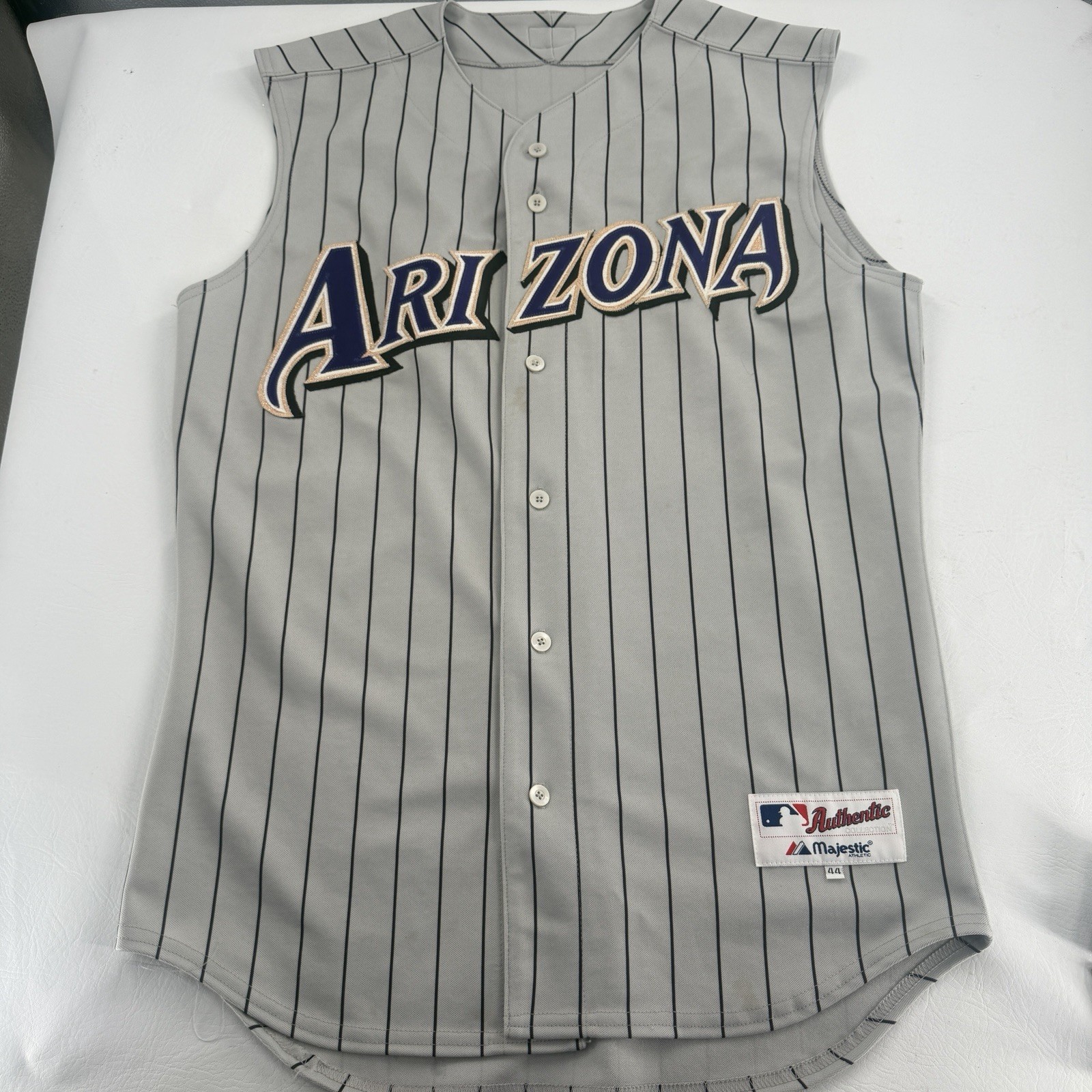 Arizona Diamondbacks Majestic Authentic Jersey 44 Vintage Pinstripe Sleeveless