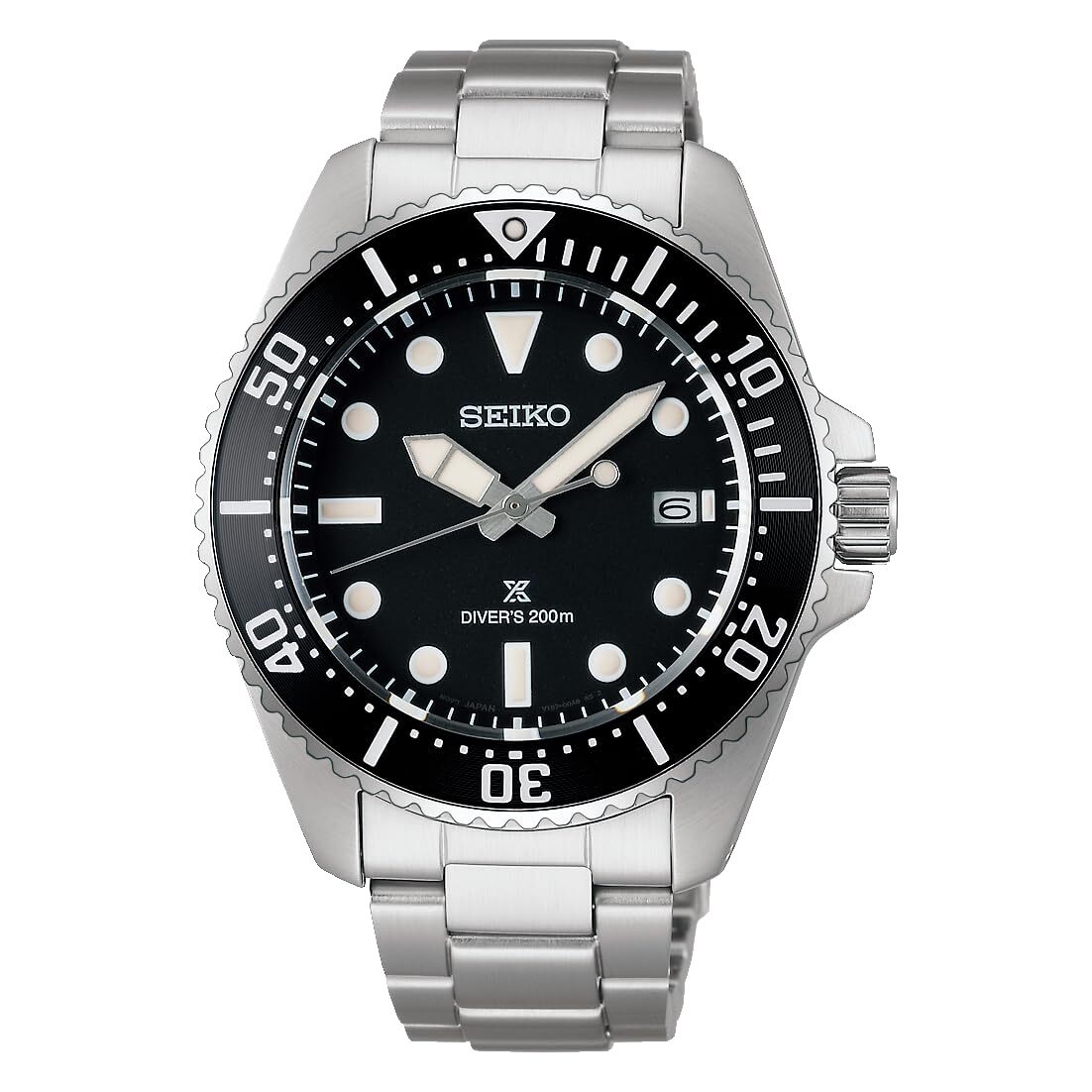 Seiko Prospex SBDJ063 Black Dial 200m Diver Scuba Stainless Solar Watch Men NEW