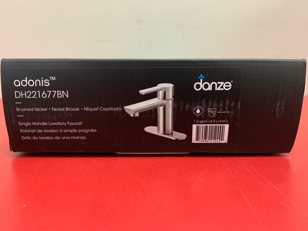 DANZE by Gerber DH221677BN 1 Handle Bathroom Faucet with Drain, Brushed Nickel 