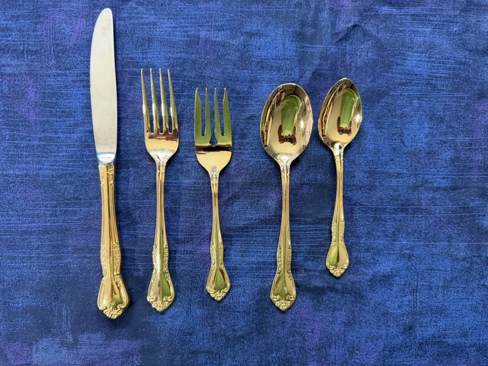 Vintage Royal Gallery ALLEGRO Gold Electroplate Flatware Set 66 pc Service 12