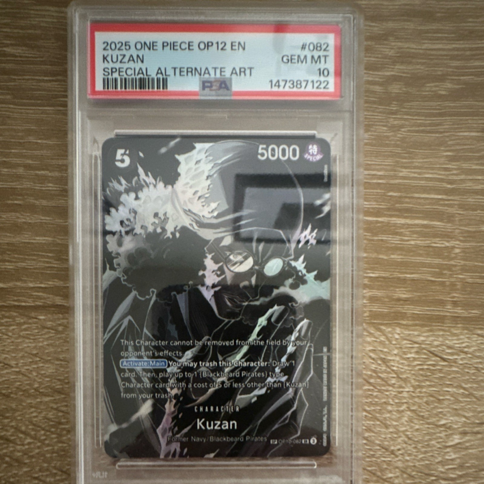 Namco One Piece Kuzan OP10-082 Legacy of the Master SR SP Alt Art Foil PSA 10 Namco One Piece Kuzan OP10-082 Legacy of the Master SR SP Alt Art Foil PSA 10