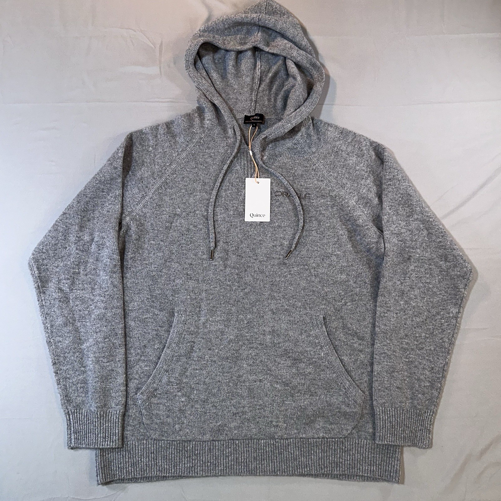 Quince Mongolian Cashmere Hoodie Gray Mens Large Sweater Quince Mongolian Cashmere Hoodie Gray Mens Large Sweater