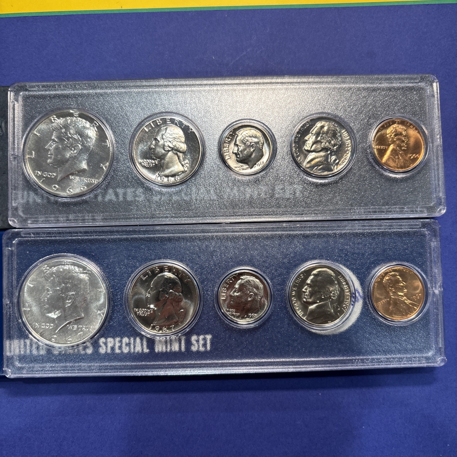 1966 + 1967 US Special Mint Sets WITH BOXES Genuine - SMS Read Description