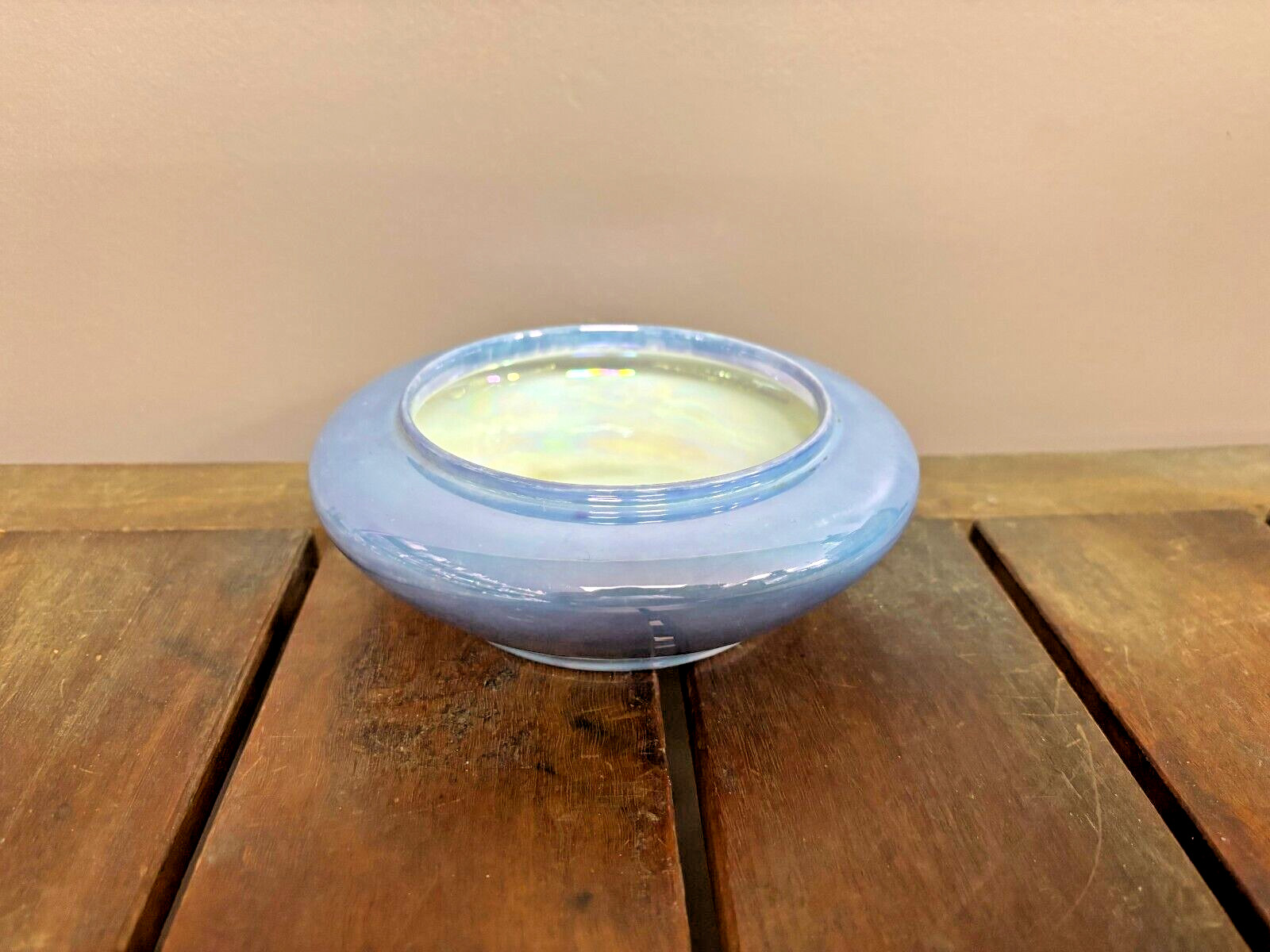 Vintage Epiag Royal Czechoslovakia Blue Lusterware Console Bowl