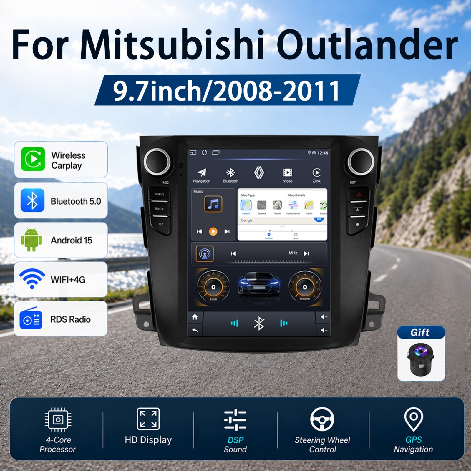 Android 13 Car Radio GPS Stereo 9.7\