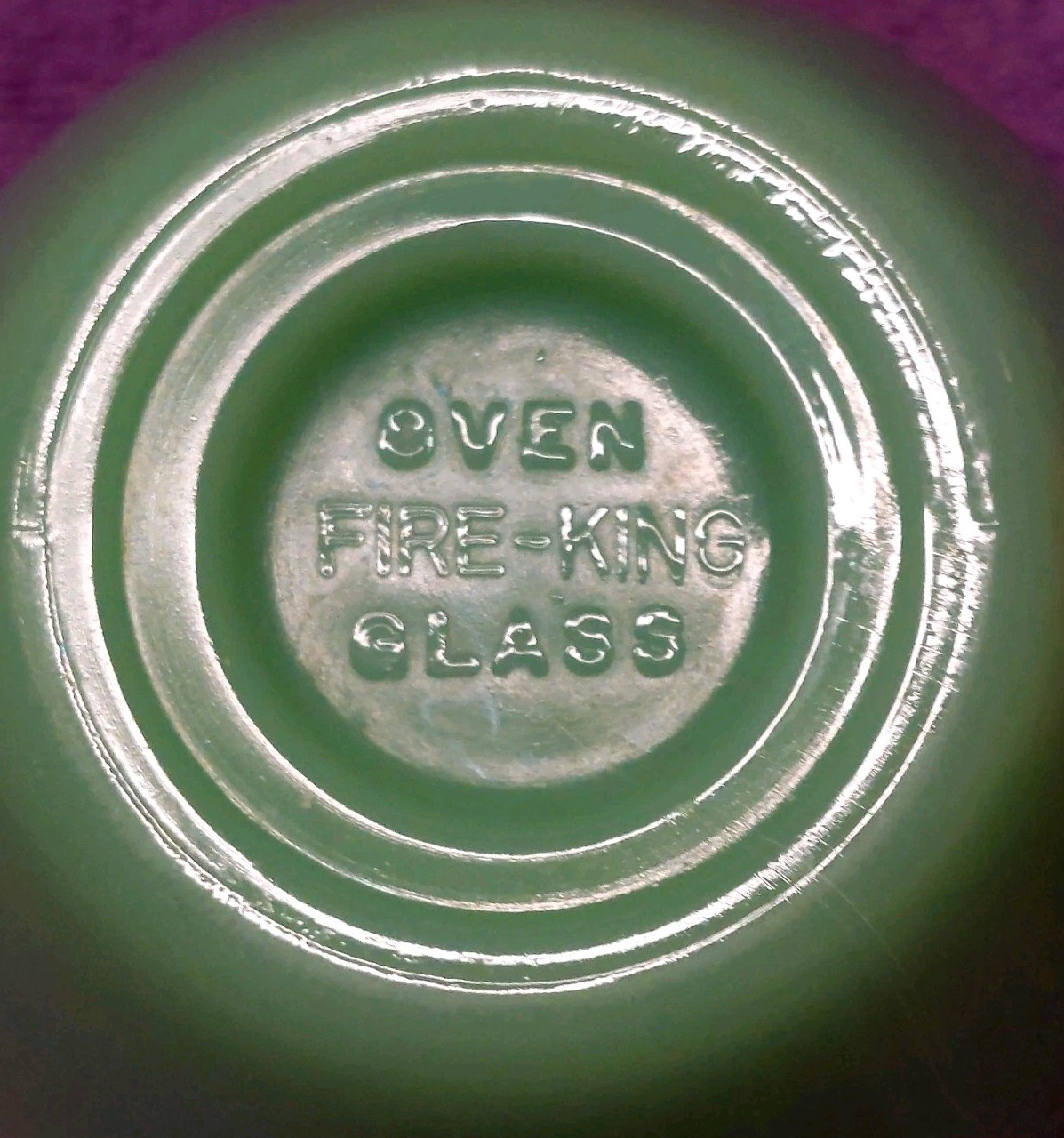 🔥 HTF FIRE KING ALL BLOCK LETTERS HEAVY JADEITE C HANDLE CUP MUG  