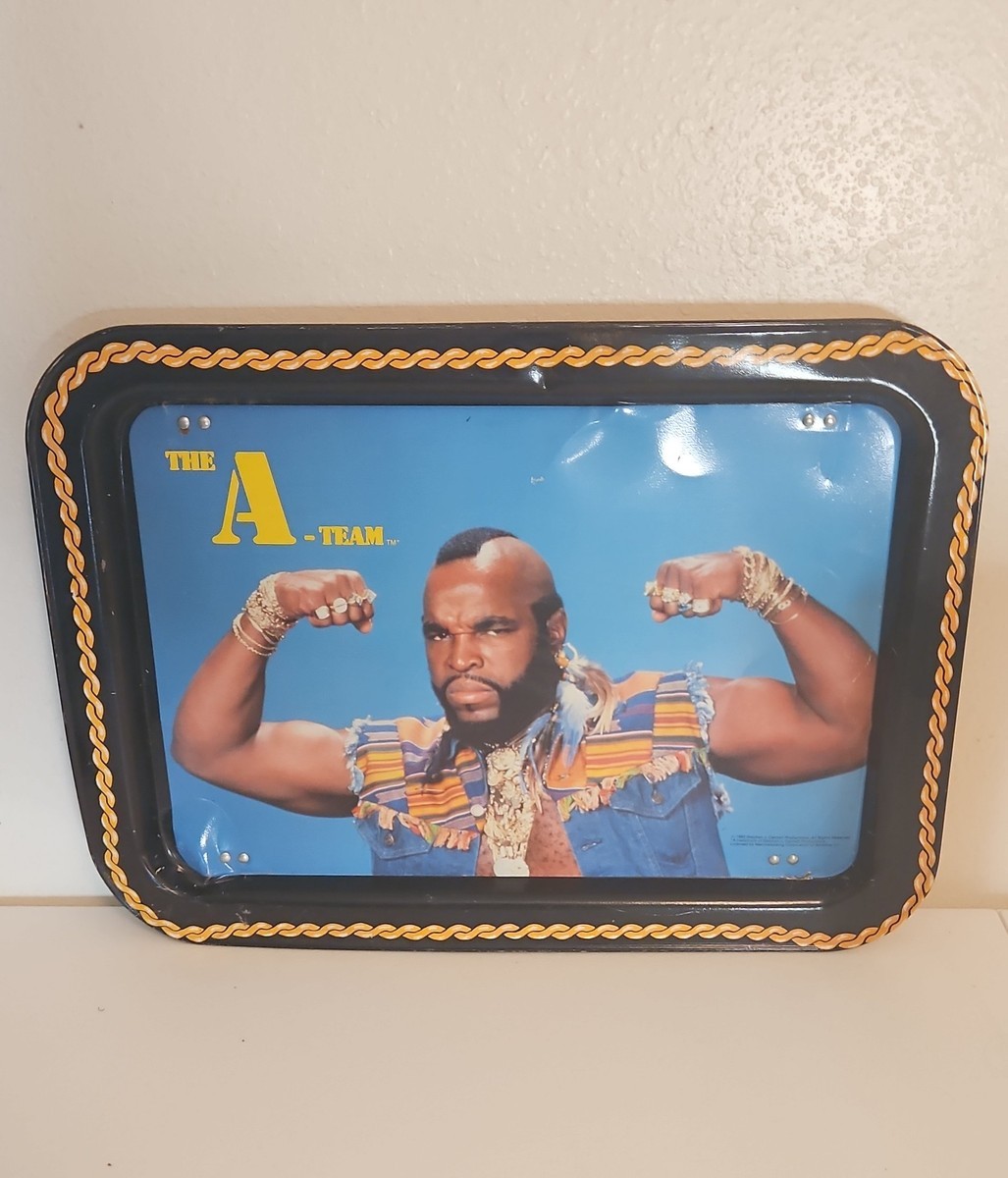 Vintage 1983 The A-Team Mr. T Metal Lap Tray