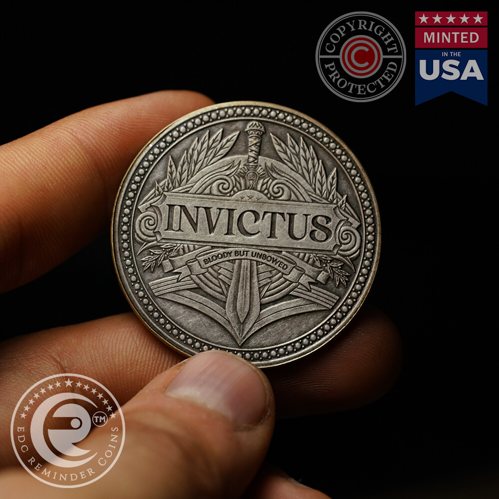 Invictus Coin | I'm the Master of My Fate  I'm the Captain of My Soul | EDC Coin