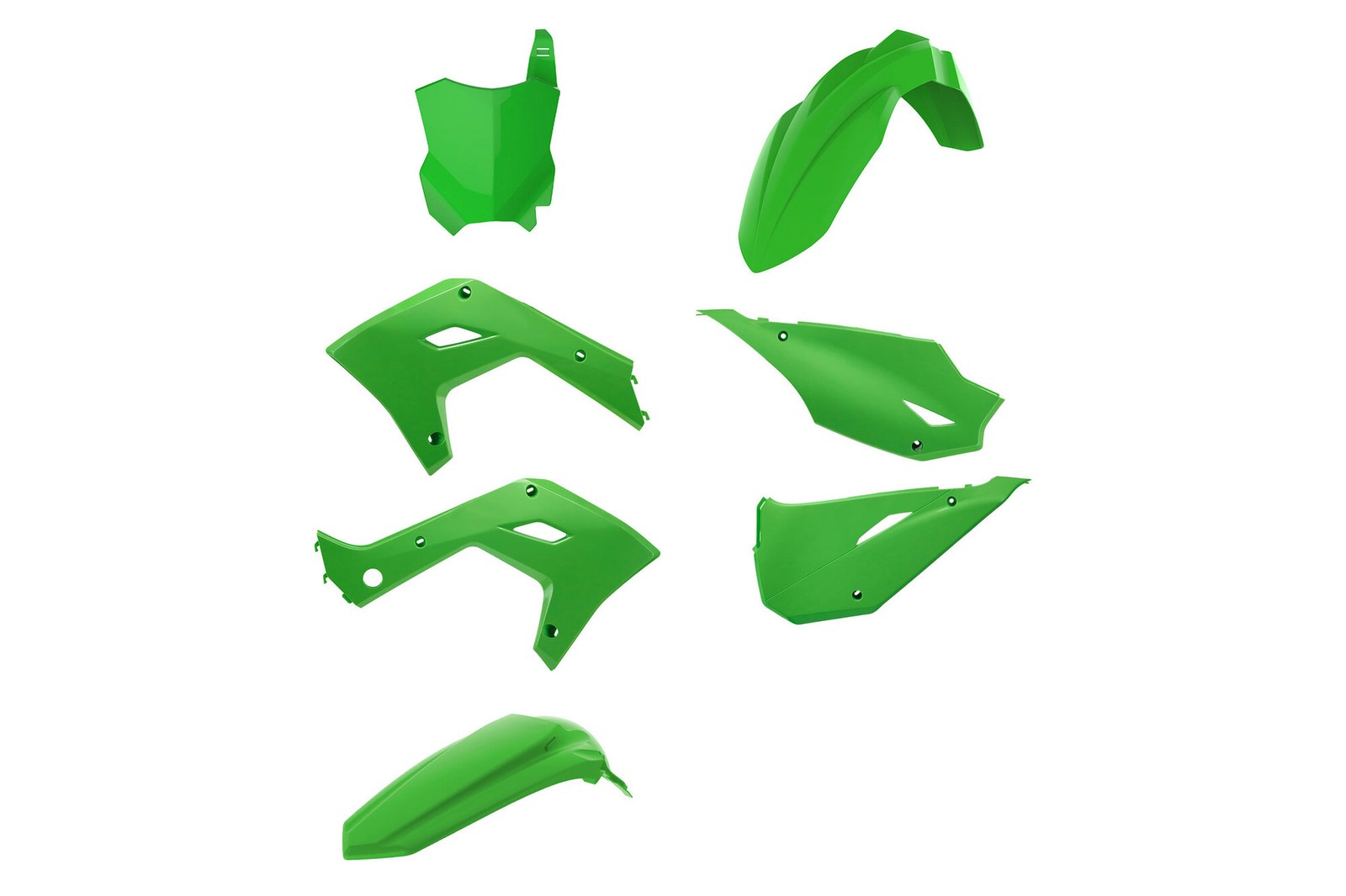 Polisport Green Restyled Plastic Kit fits 03-07 KX