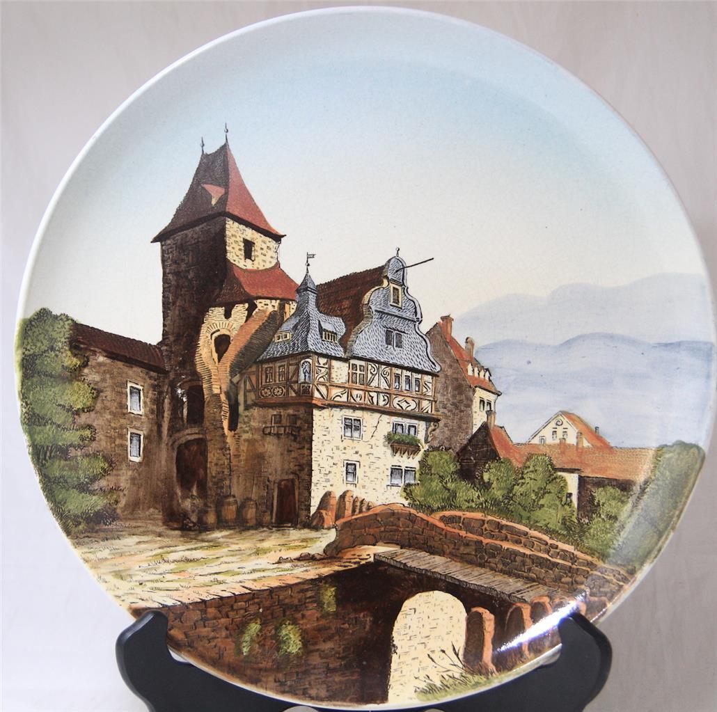 Antique Mettlach Wall Plate/Plaque #1044/94 Handpainted Stadtthor Cochem c.1900