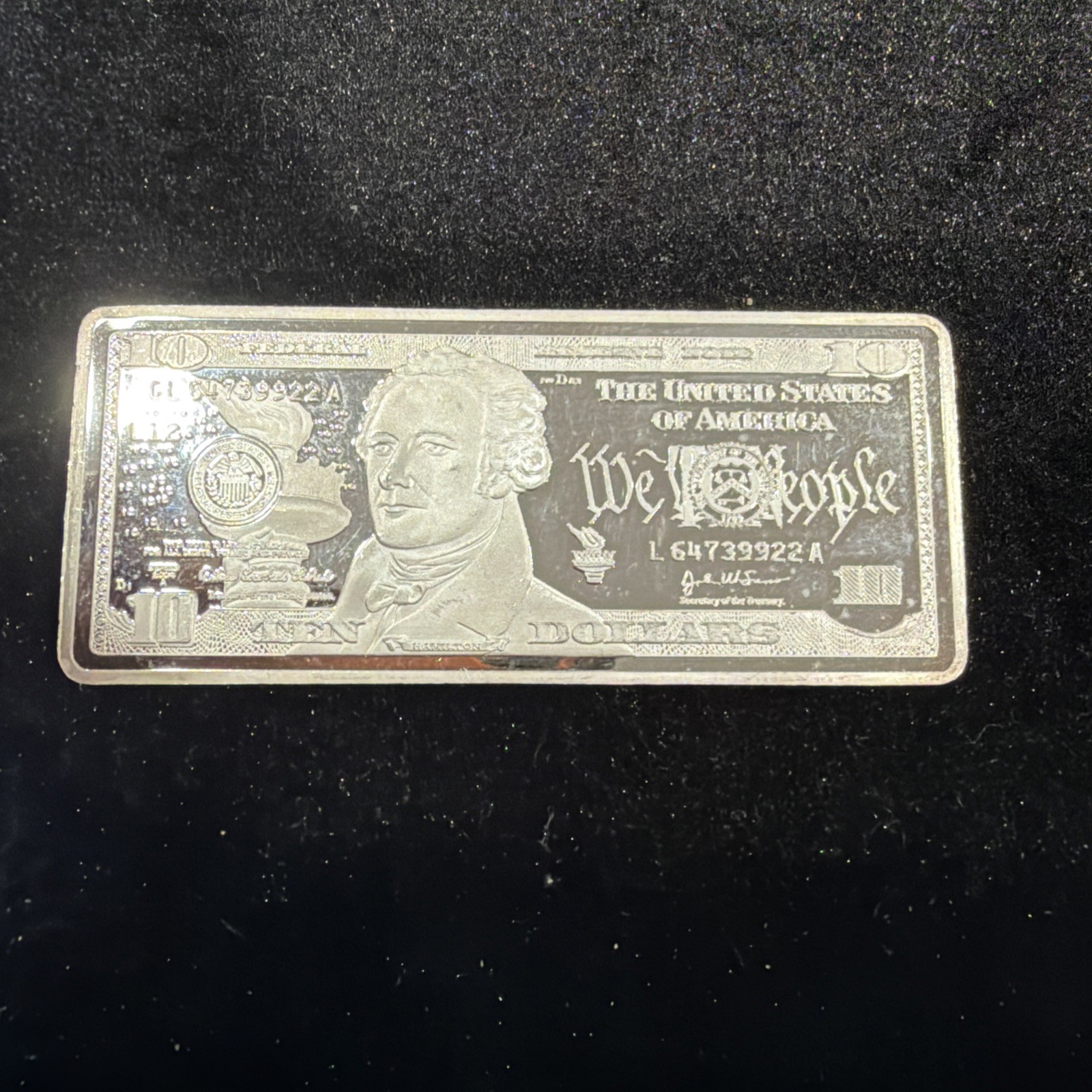 1.5 Troy Oz .999 Fine Silver $10 Banknote Bar 1.5 Troy Oz .999 Fine Silver $10 Banknote Bar