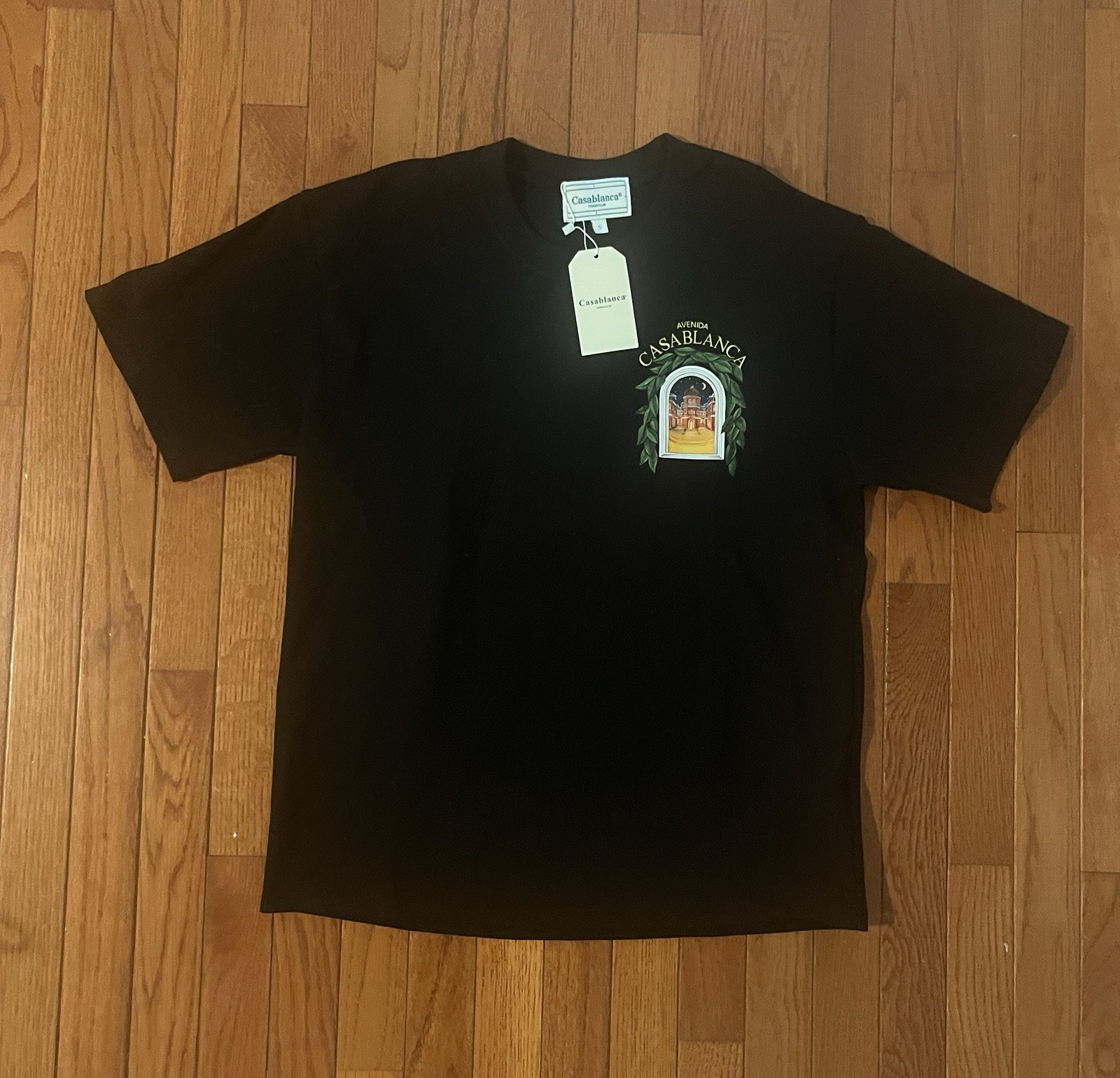 Casablanca Black Avenida Graphic Logo Tee | Size Small 