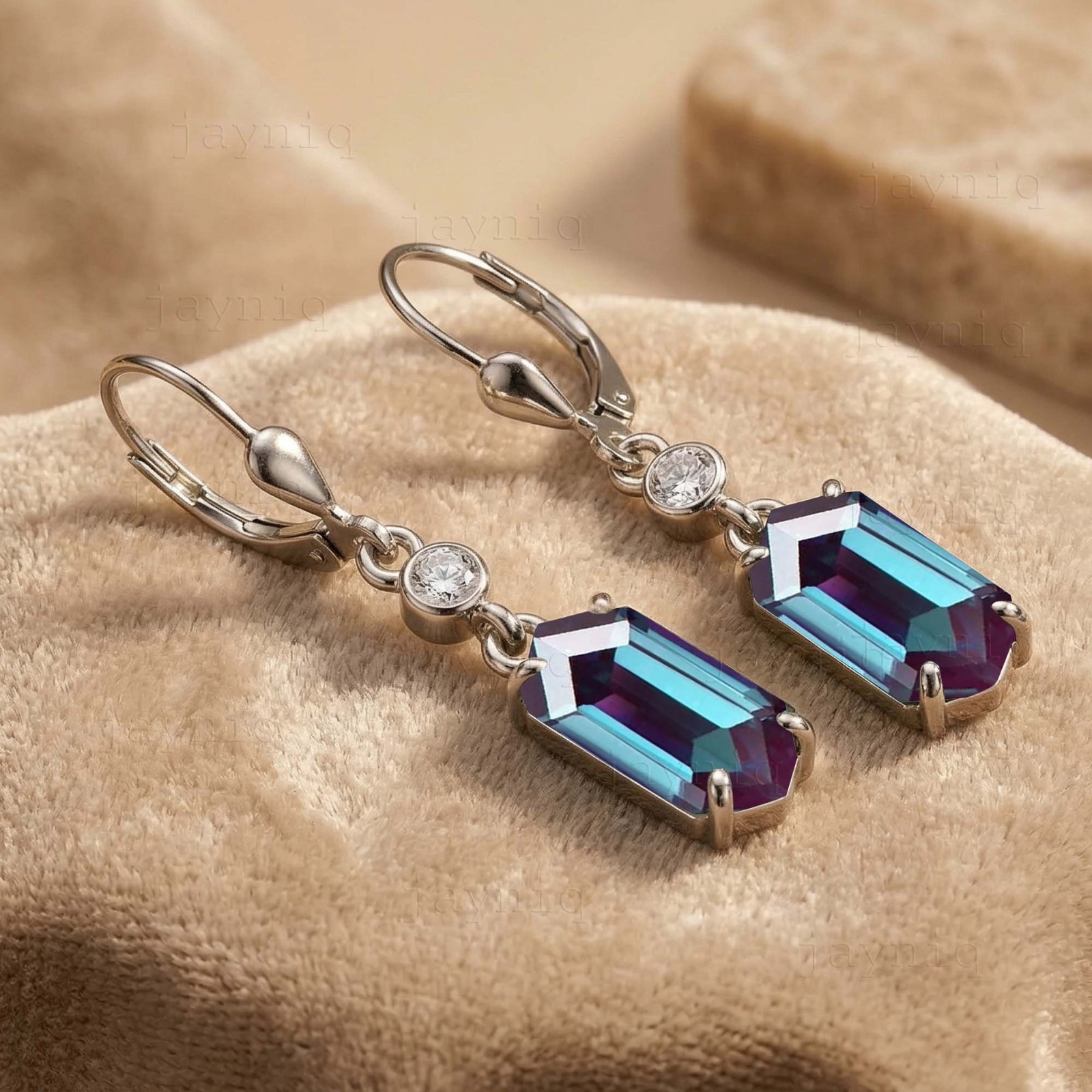 Color Changing Alexandrite Earring For Women Gift 925 Sterling Silver Jewelry
