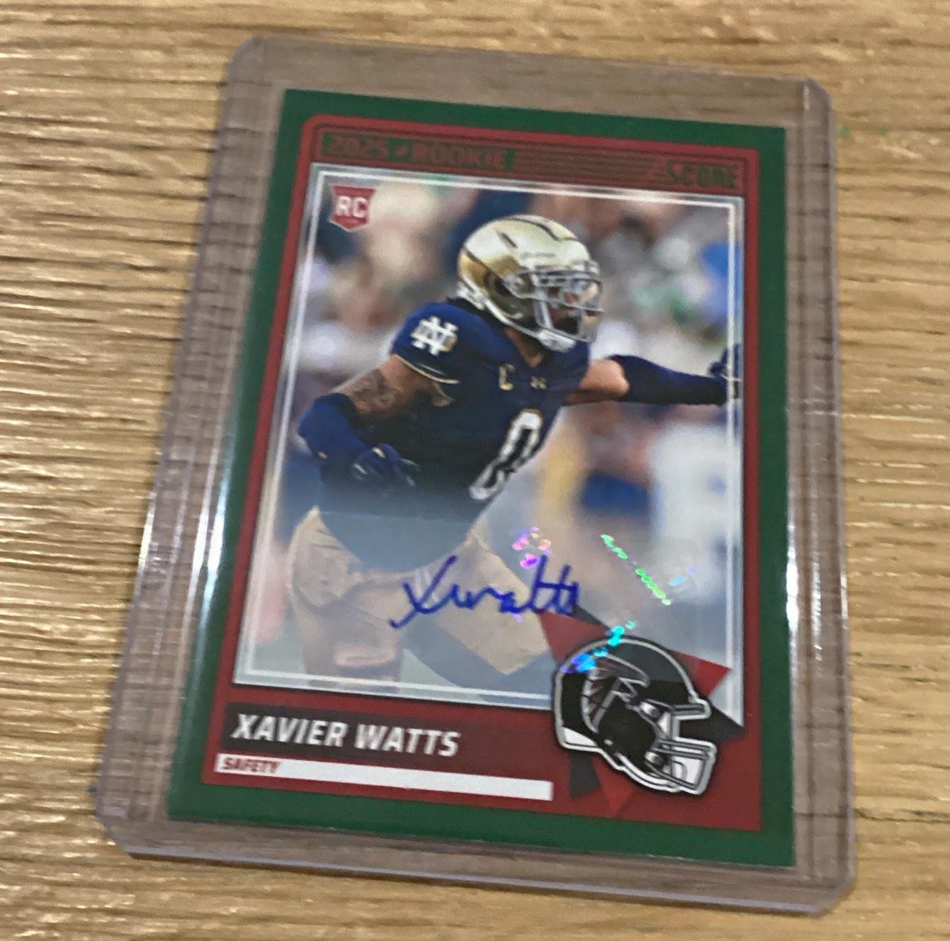 Panini 2025 Score Rookies Xavier Watts #94 Green Signatures RC Auto Falcons Panini 2025 Score Rookies Xavier Watts #94 Green Signatures RC Auto Falcons