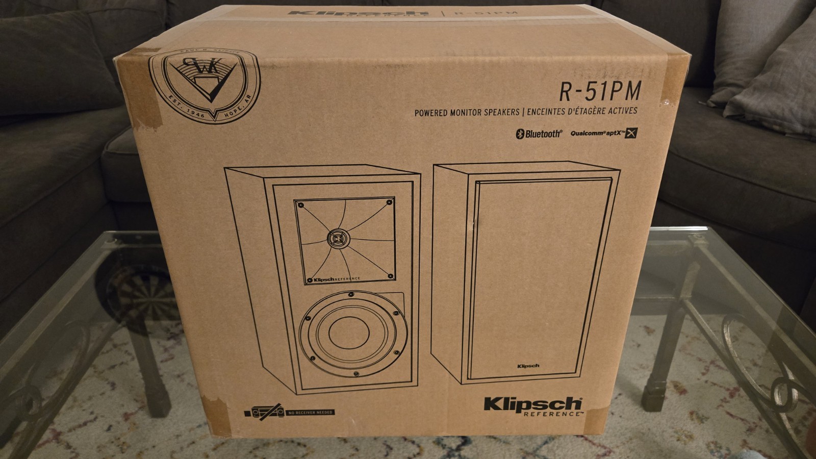 Klipsch R-51PM Powered Bluetooth Speakers Pair - Open Box Unused Black Finish