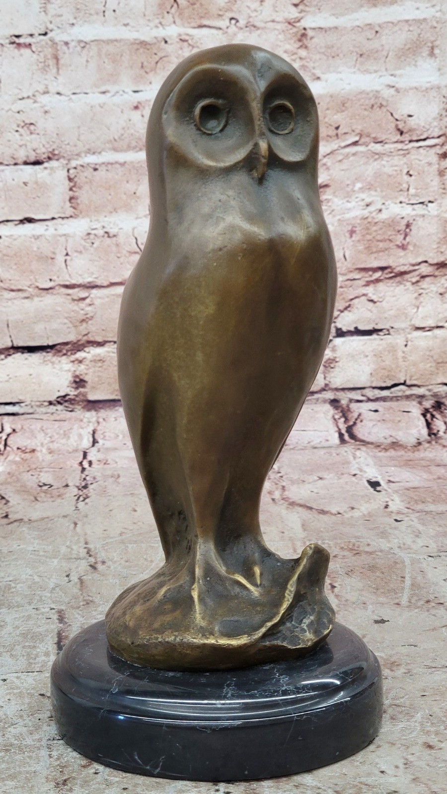 Vintage ornate solid heavy bronze owl Bird animal brass Art Deco Sculpture Sale