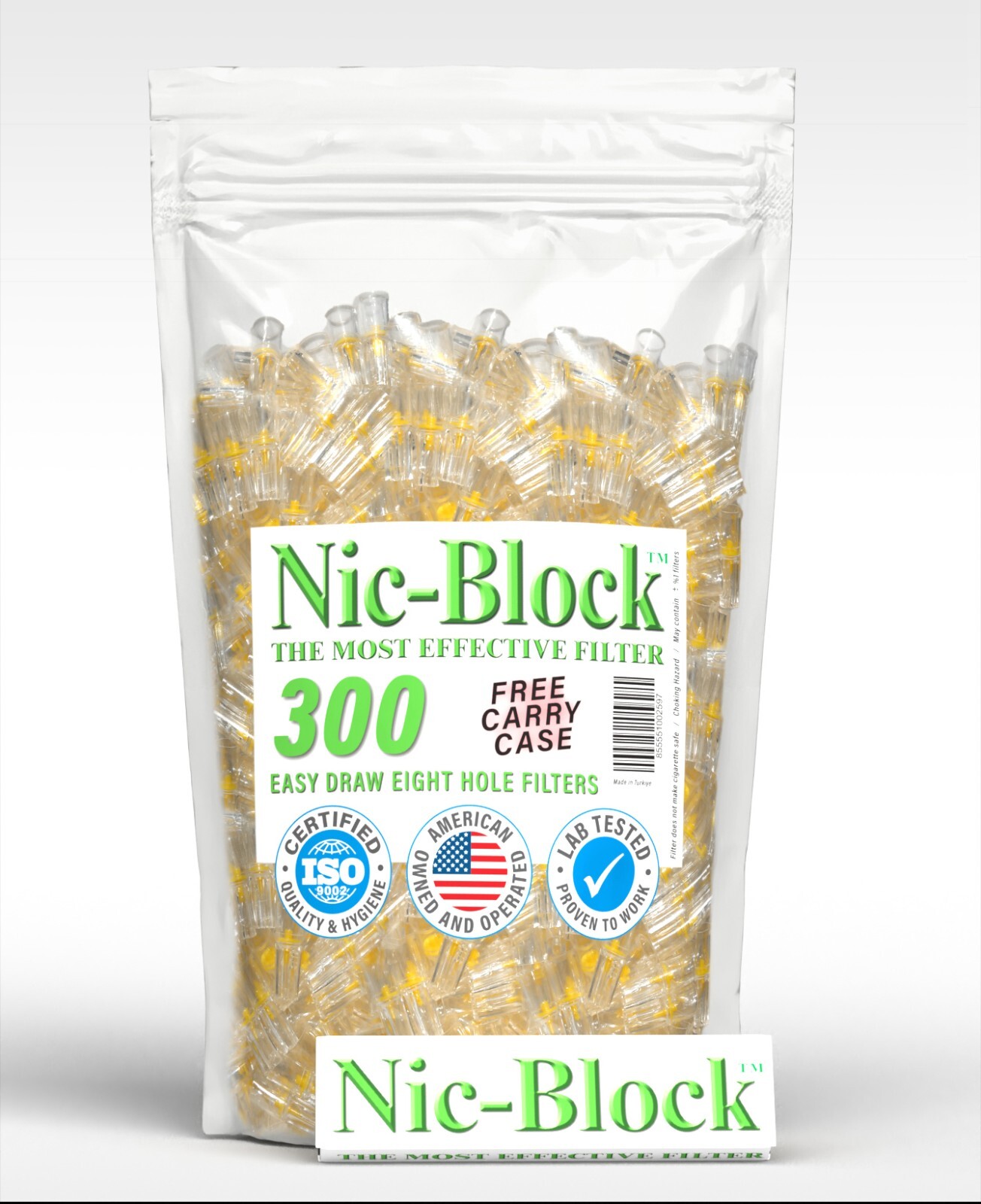 NEW NIC-BLOCK Cigarette Filter Bulk Economy Reusable 300 FILTERS TIPS FREECASE NEW NIC-BLOCK Cigarette Filter Bulk Economy Reusable 300 FILTERS TIPS FREECASE