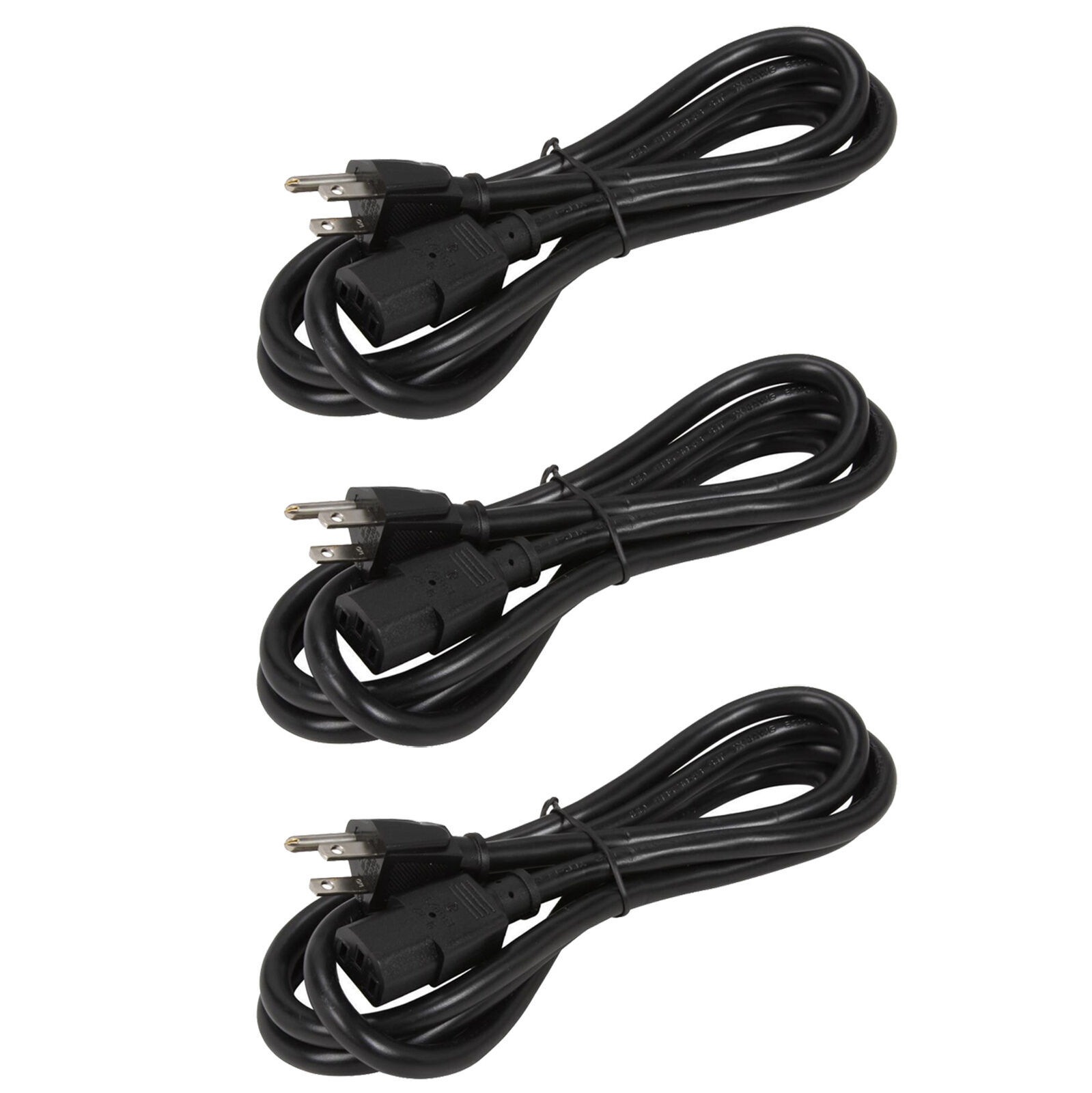 3 pack 6 ft Computer AC Power Cable 16 AWG foot Cord PSU Supply 3 prong 3 pack 6 ft Computer AC Power Cable 16 AWG foot Cord PSU Supply 3 prong