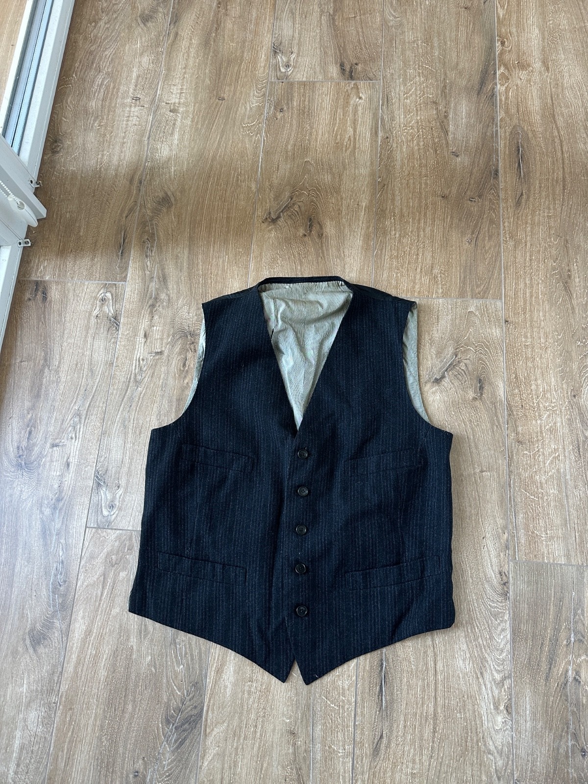 Antique 1940s vintage gray Wool Waistcoat vest Size: M Antique 1940s vintage gray Wool Waistcoat vest Size: M