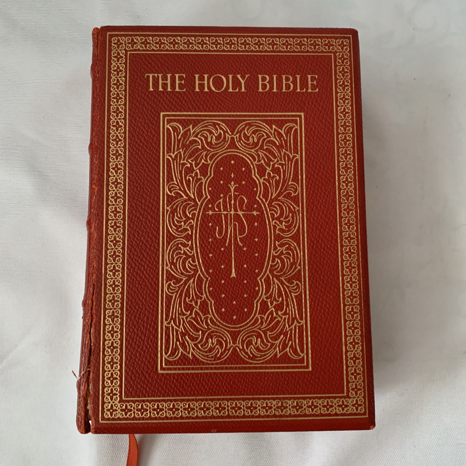 Vintage 1955 Red Leather Holy Bible St. Paul Second Edition Douay Confraternity