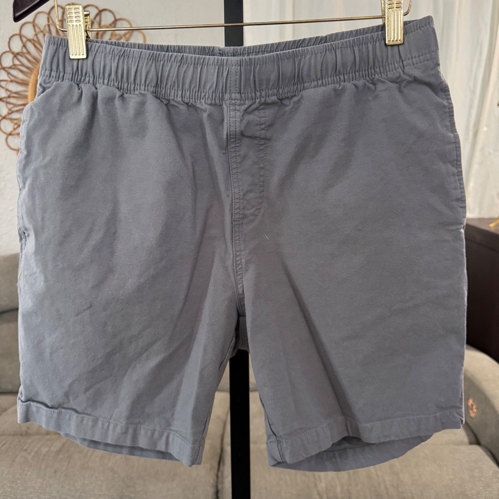 Free Fly Bamboo Cotton Blend Shorts Mens Medium Gray Elastic Waist 6 In Inseam