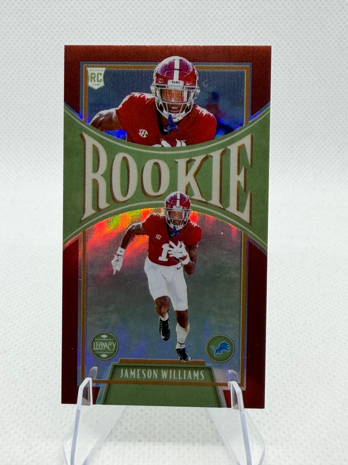 Jameson Williams RC 2022 Panini Legacy Mini Ruby #/50 Lions - Ohio State