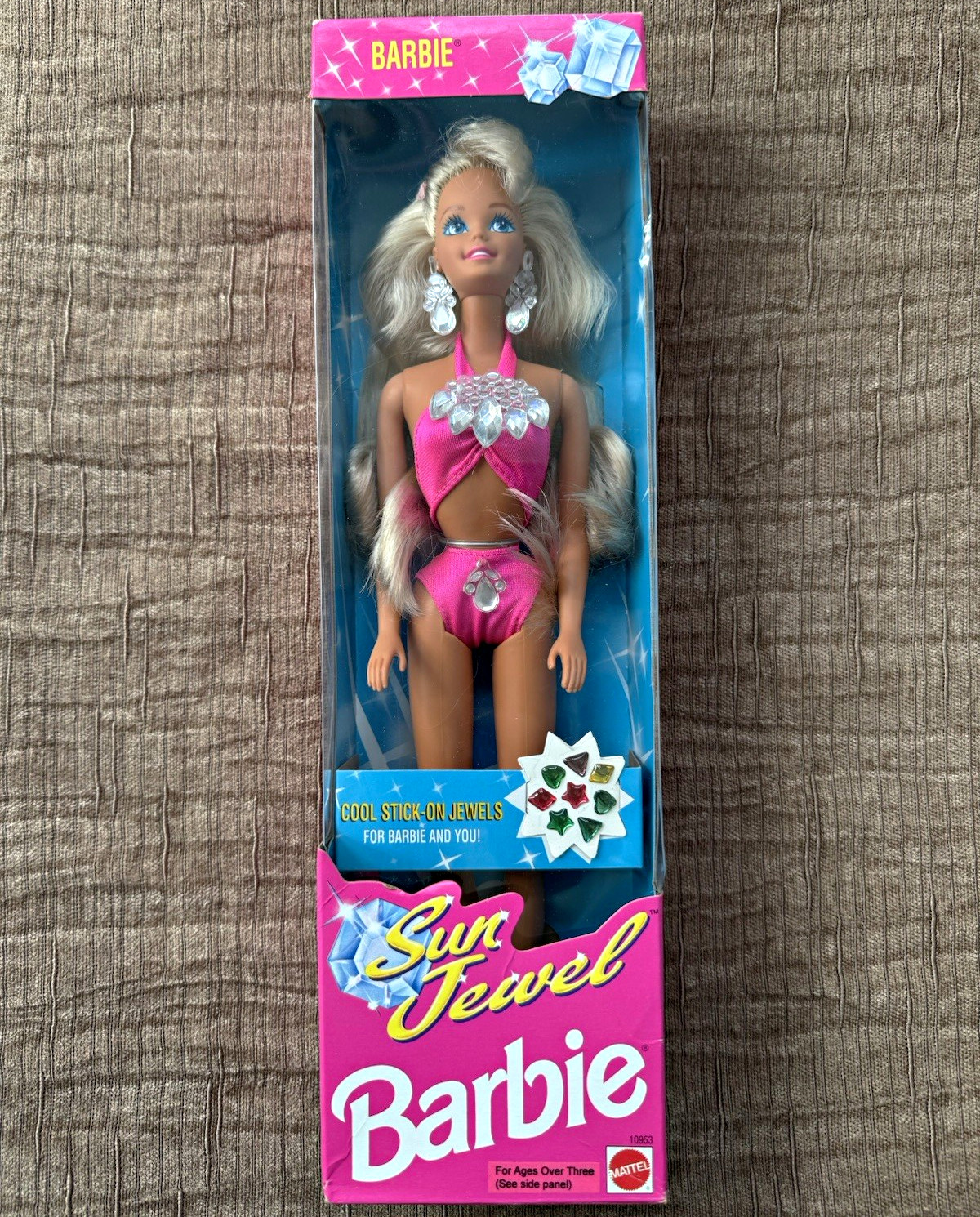 Mattel Sun Jewel Barbie Fashion Doll 12in Blonde Hair Blue Eyes 1990s NIB