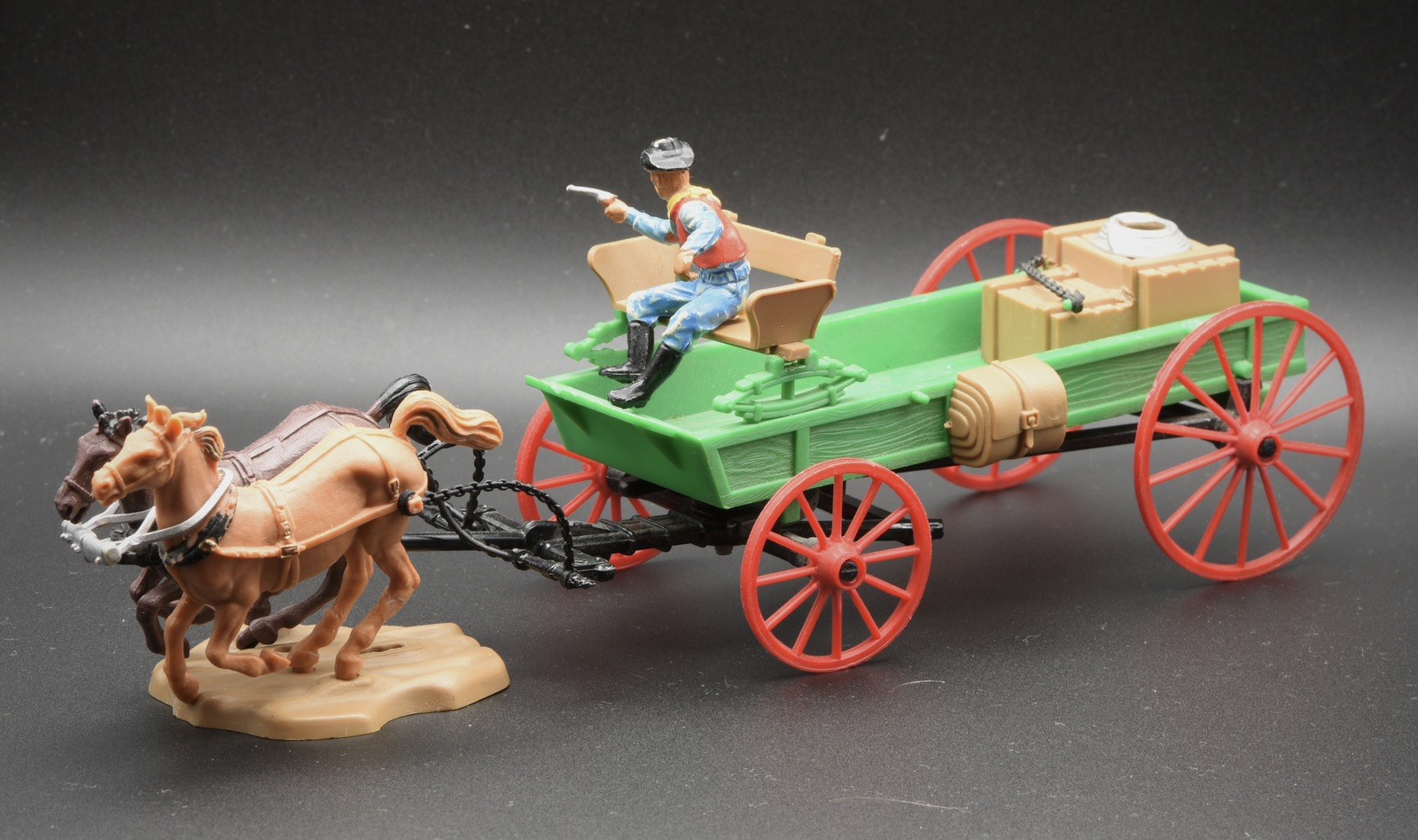 Vintage Britains Wild West Buckboard Wagon 7617 Toy Set, Rare Vintage Britains Wild West Buckboard Wagon 7617 Toy Set, Rare