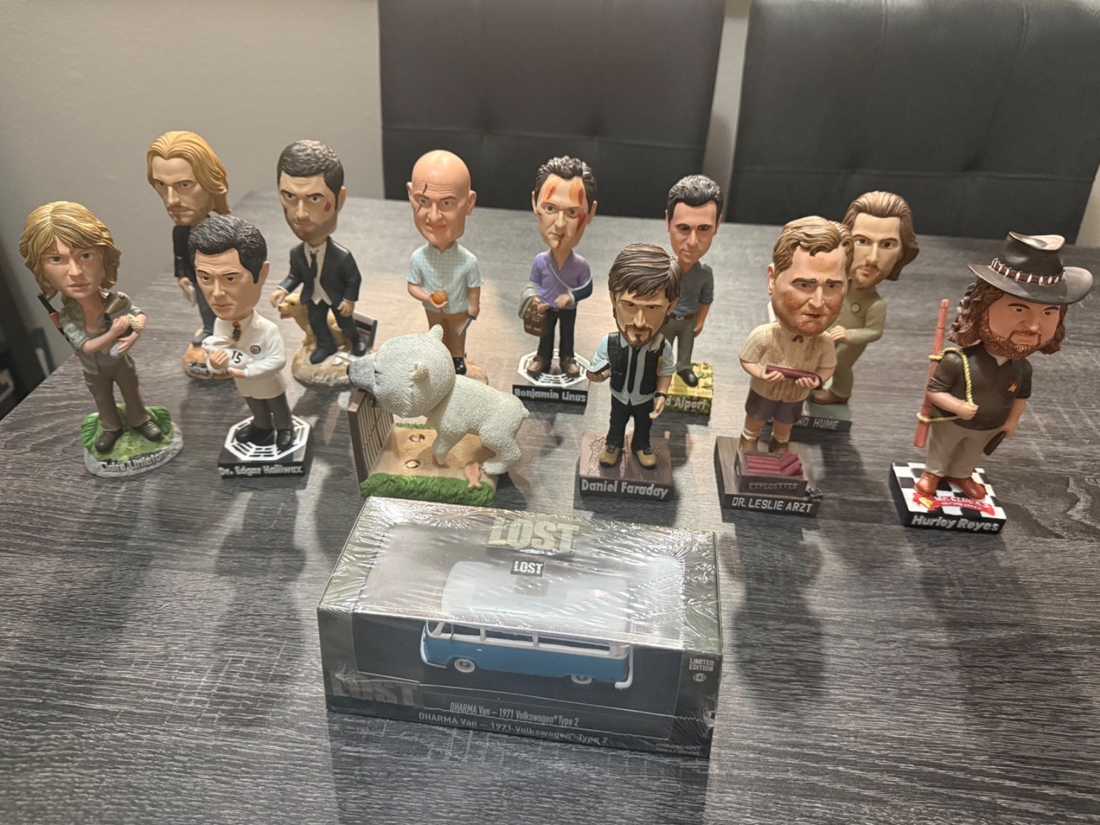 LOST - TV SERIES Lost  bobbleheads for sale all 12, plus Dharma Van