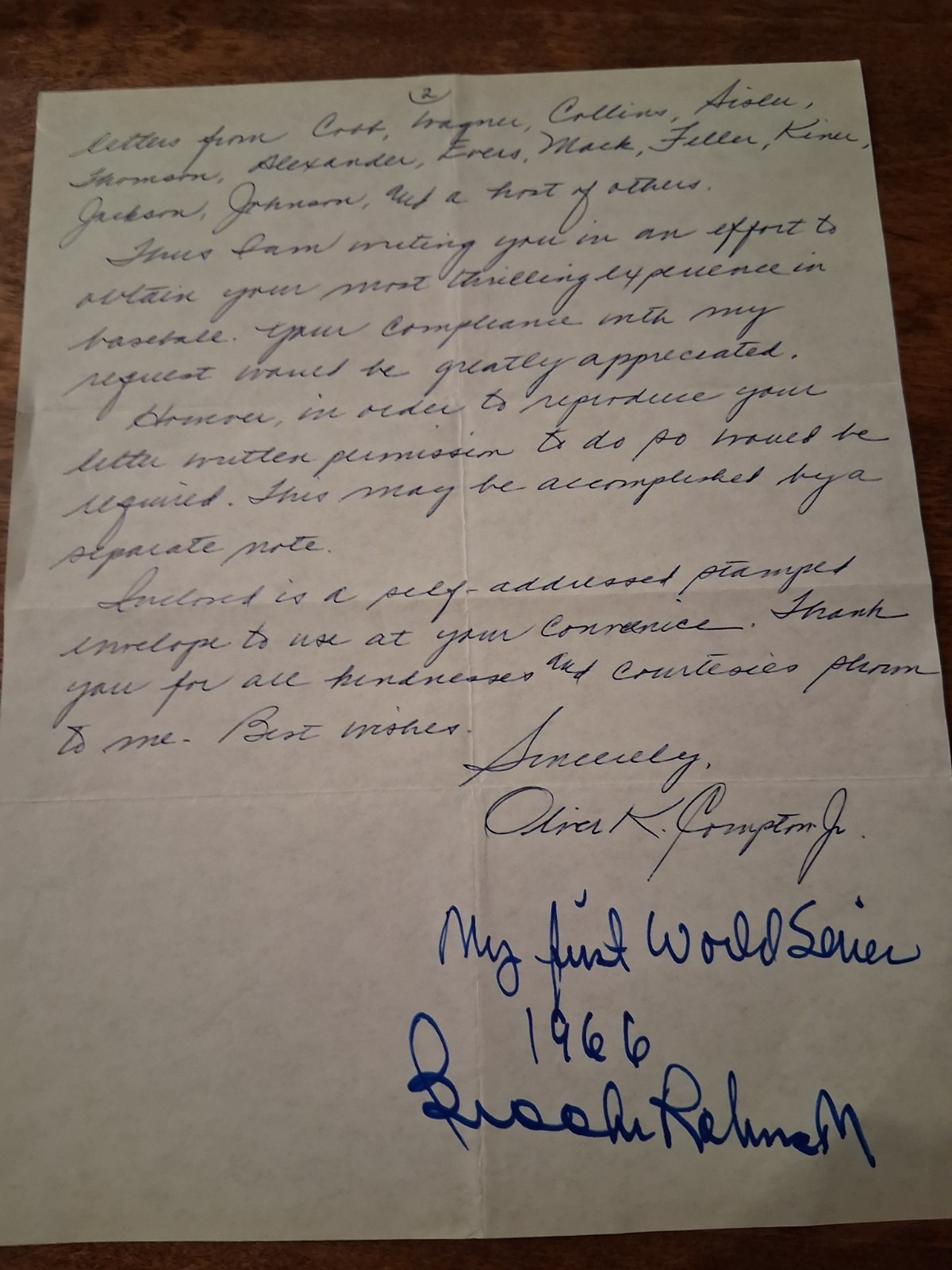 Brooks Robinson Writes My Greatest Moment In Baseball Handwritten Note JSA LOA Brooks Robinson Writes My Greatest Moment In Baseball Handwritten Note JSA LOA