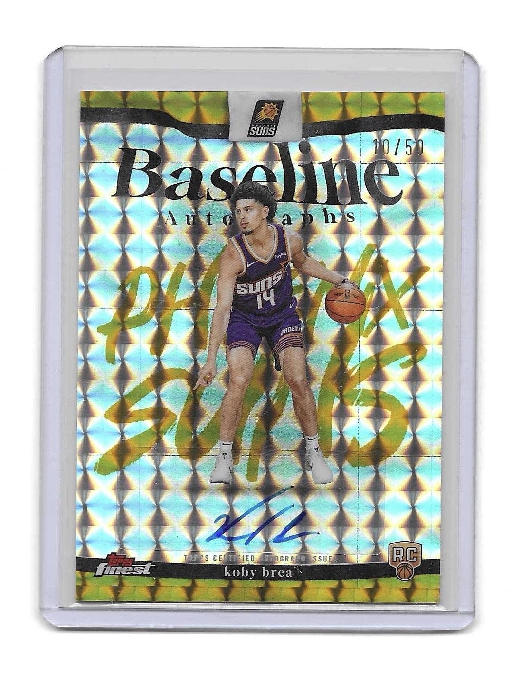 2025-26 Topps Finest Baseline Auto BA-KB RC Koby Brea Gold Geometric /50