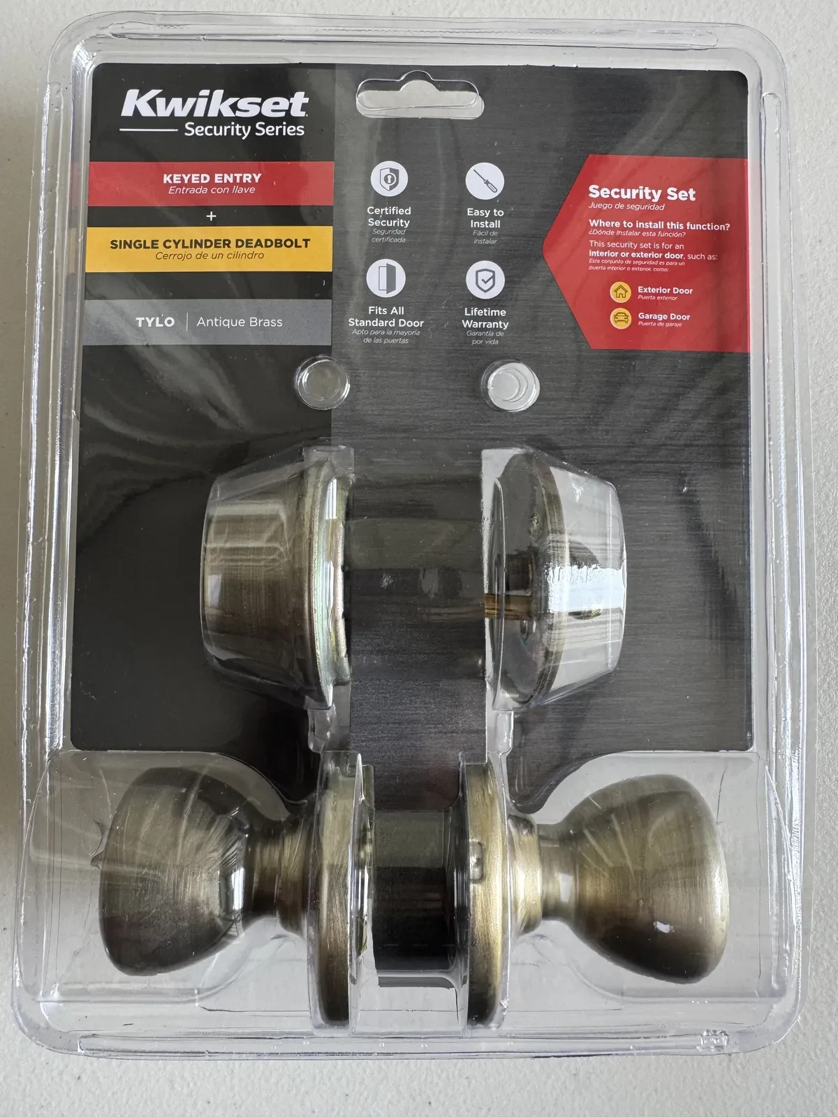 Kwikset Tylo Keyed Entry Single + Cylinder Deadbolt (Antique Brass) Kwikset Tylo Keyed Entry Single + Cylinder Deadbolt (Antique Brass)