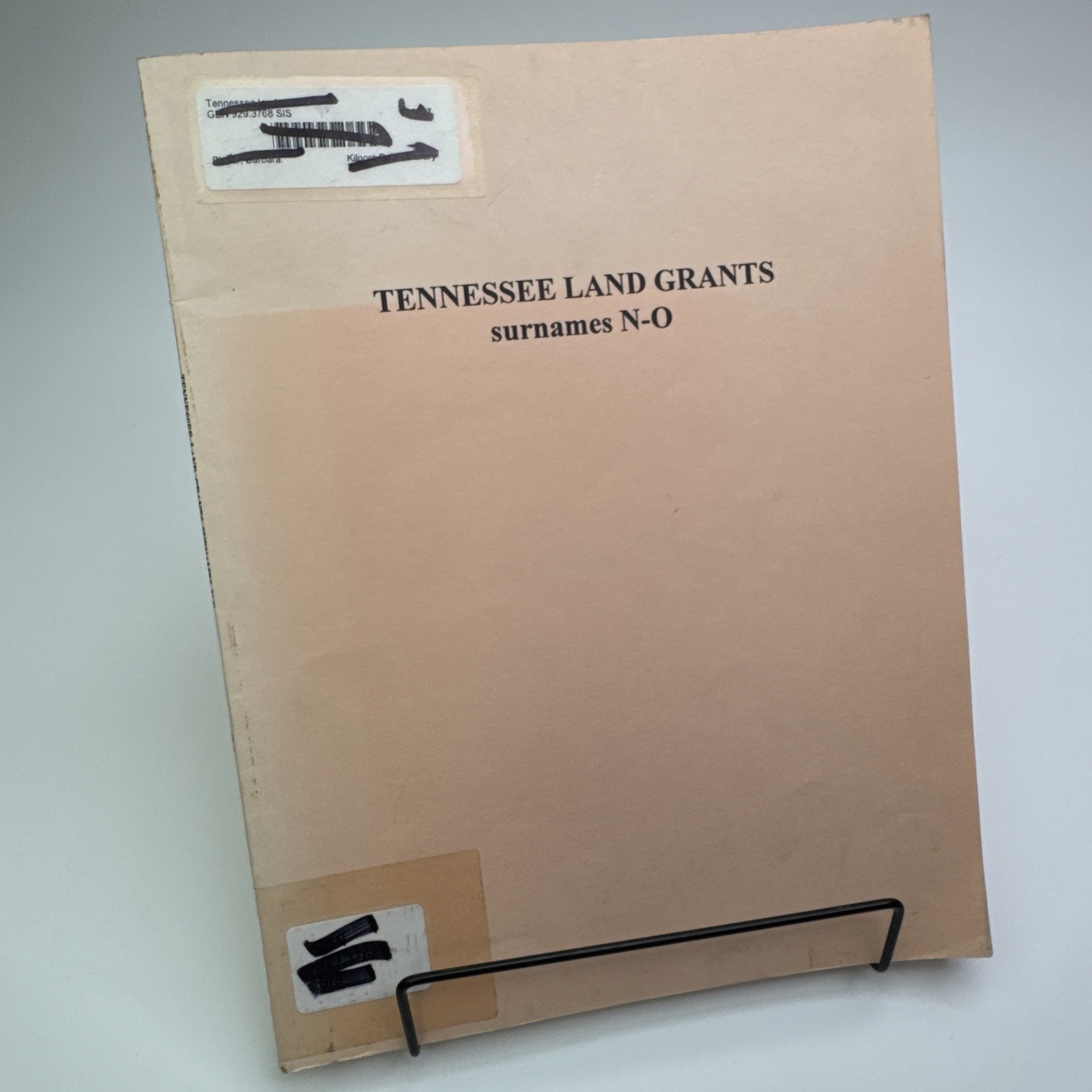 Tennessee Land Grants surnames N-O Paperback Ex-Library Tennessee Genealogy Tennessee Land Grants surnames N-O Paperback Ex-Library Tennessee Genealogy