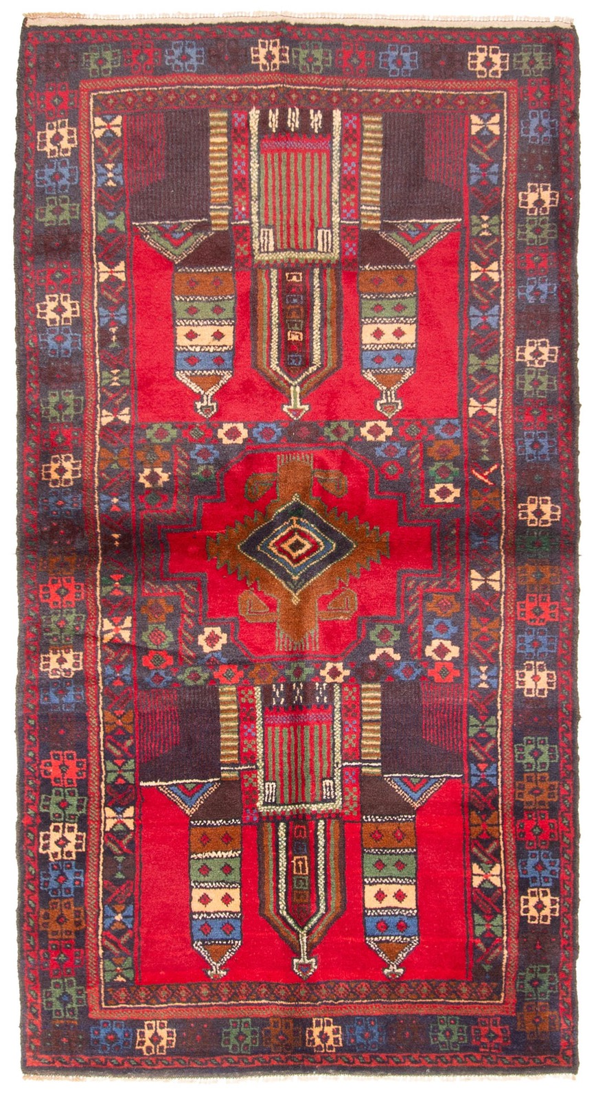 Vintage Hand-Knotted Area Rug 3\'3\